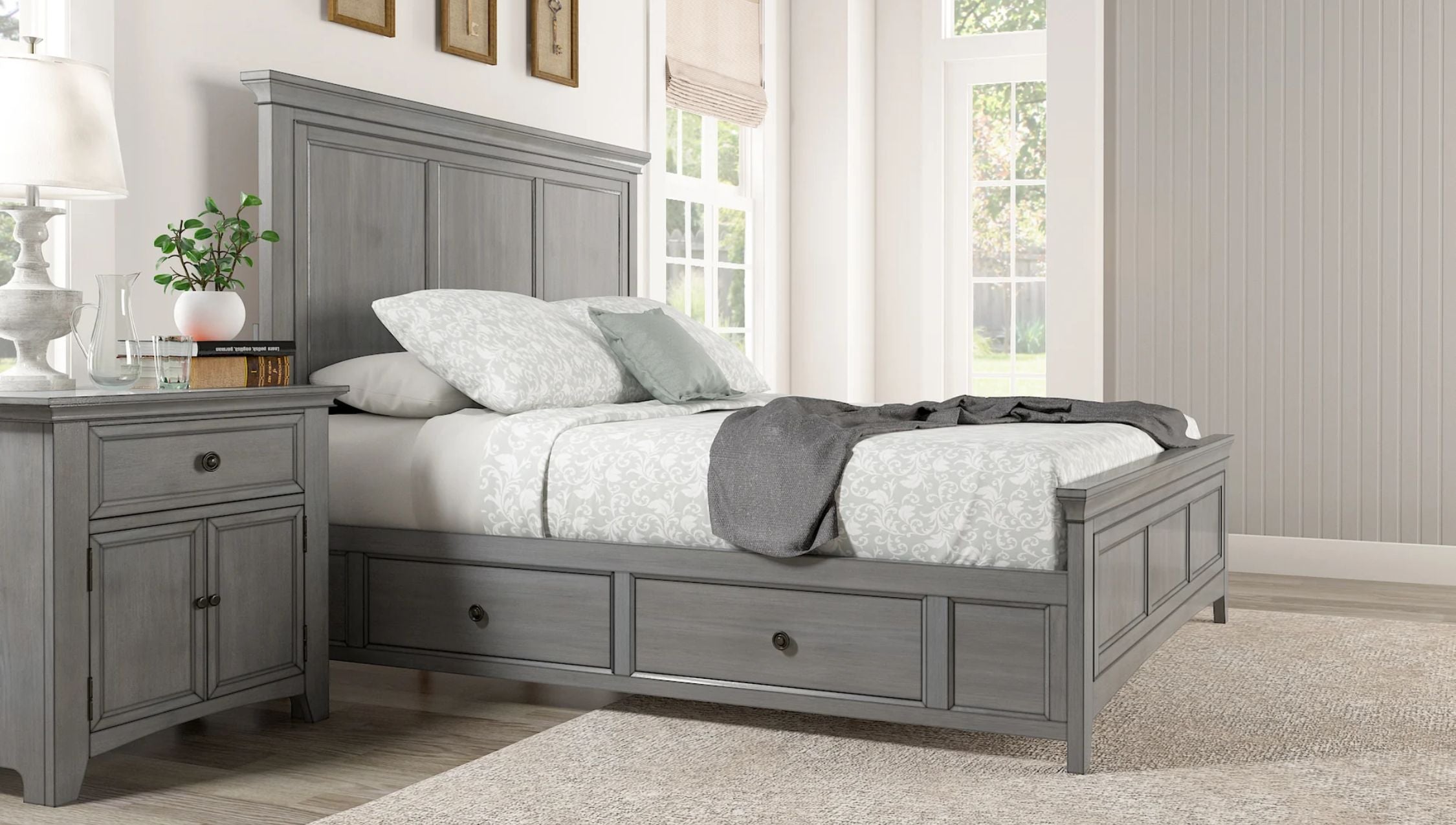 Queen Size Platform Storage Bed