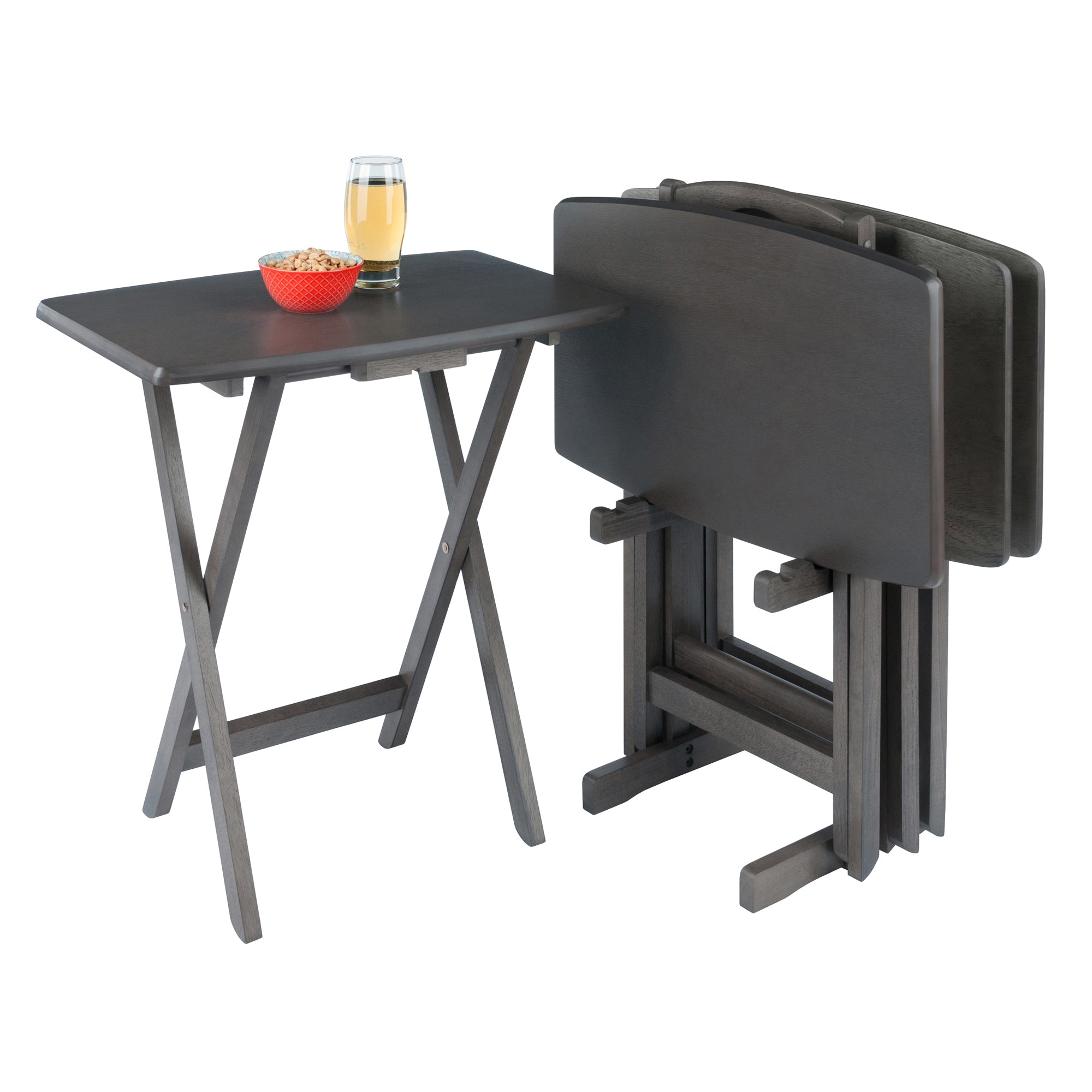 Dylan 5-Pc Oversized Snack Table Set, Oyster Gray