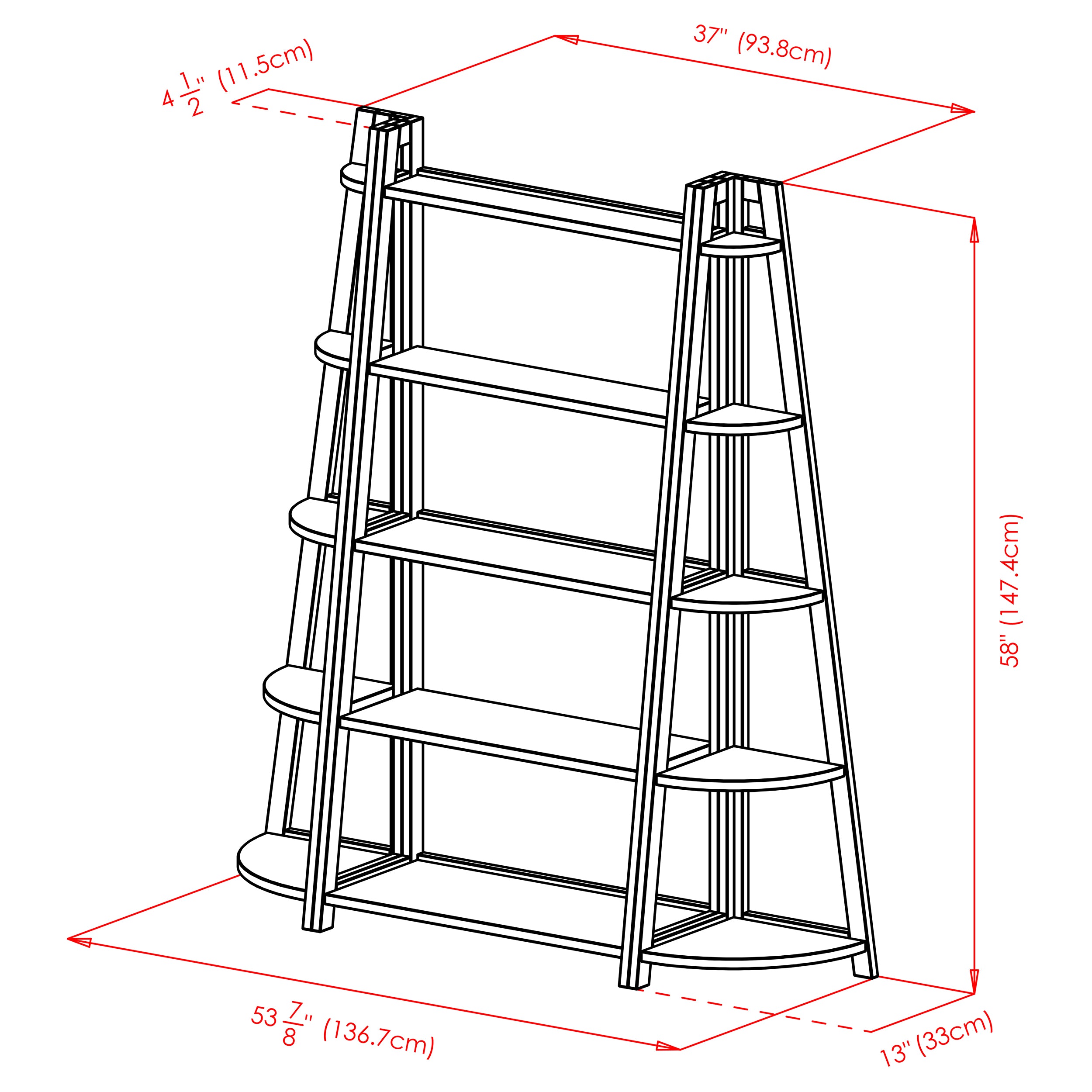 Adam 3-Pc Shelving Set, Black