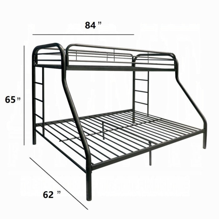 Elina Tritan Twin XL Over Queen Bunk Bed  Durable Metal Build, Space-Saving Urban Design