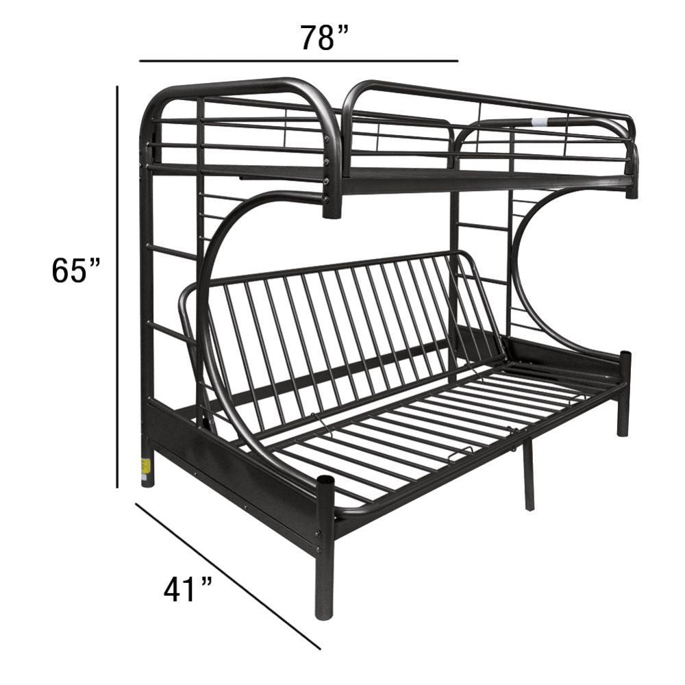 Eclipse Twin/Full/Futon Bunk Bed, Black