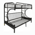 Eclipse Black Metal Twin XL & Queen Futon Bunk Bed Modern Compact Sofa Bed