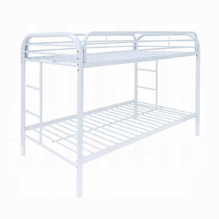 Janni Thomas Gray Twin Over Twin Wooden Bunk Bed  Compact Design with Slatted Safety Rails