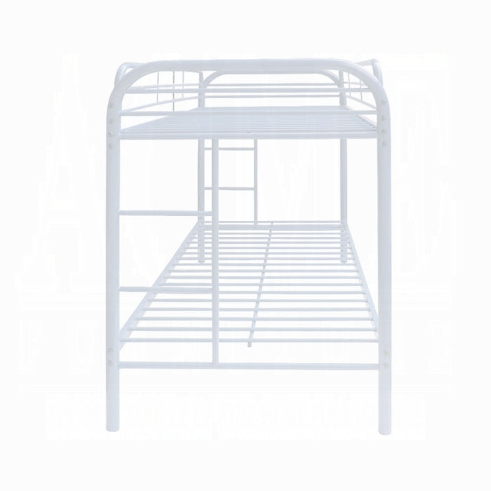 Janni Thomas Gray Twin Over Twin Wooden Bunk Bed  Compact Design with Slatted Safety Rails