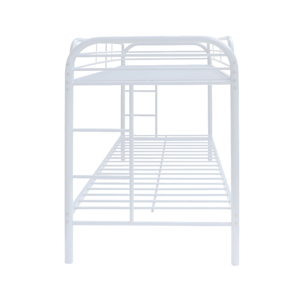 Janni Thomas Gray Twin Over Twin Wooden Bunk Bed  Compact Design with Slatted Safety Rails