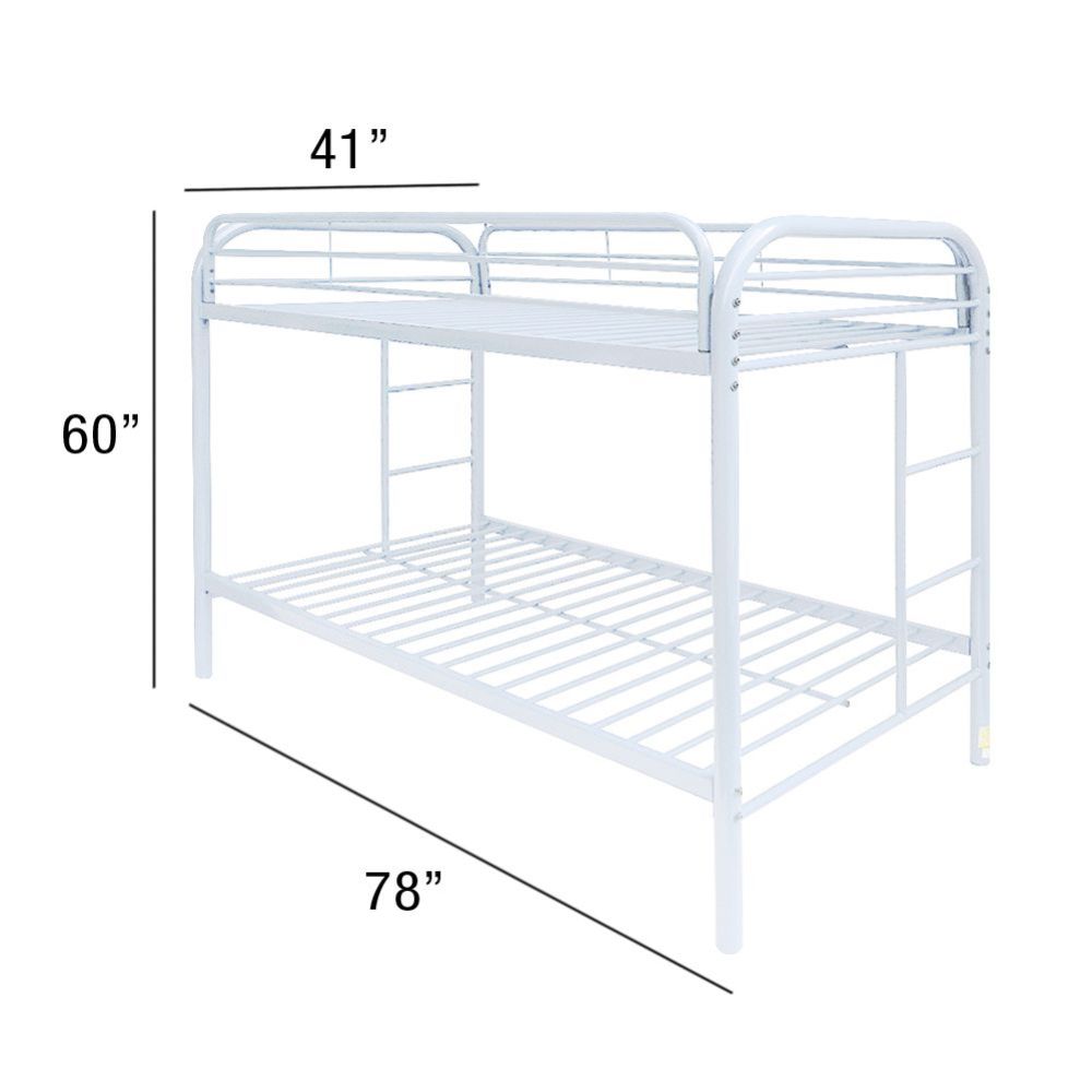 Janni Thomas Gray Twin Over Twin Wooden Bunk Bed  Compact Design with Slatted Safety Rails