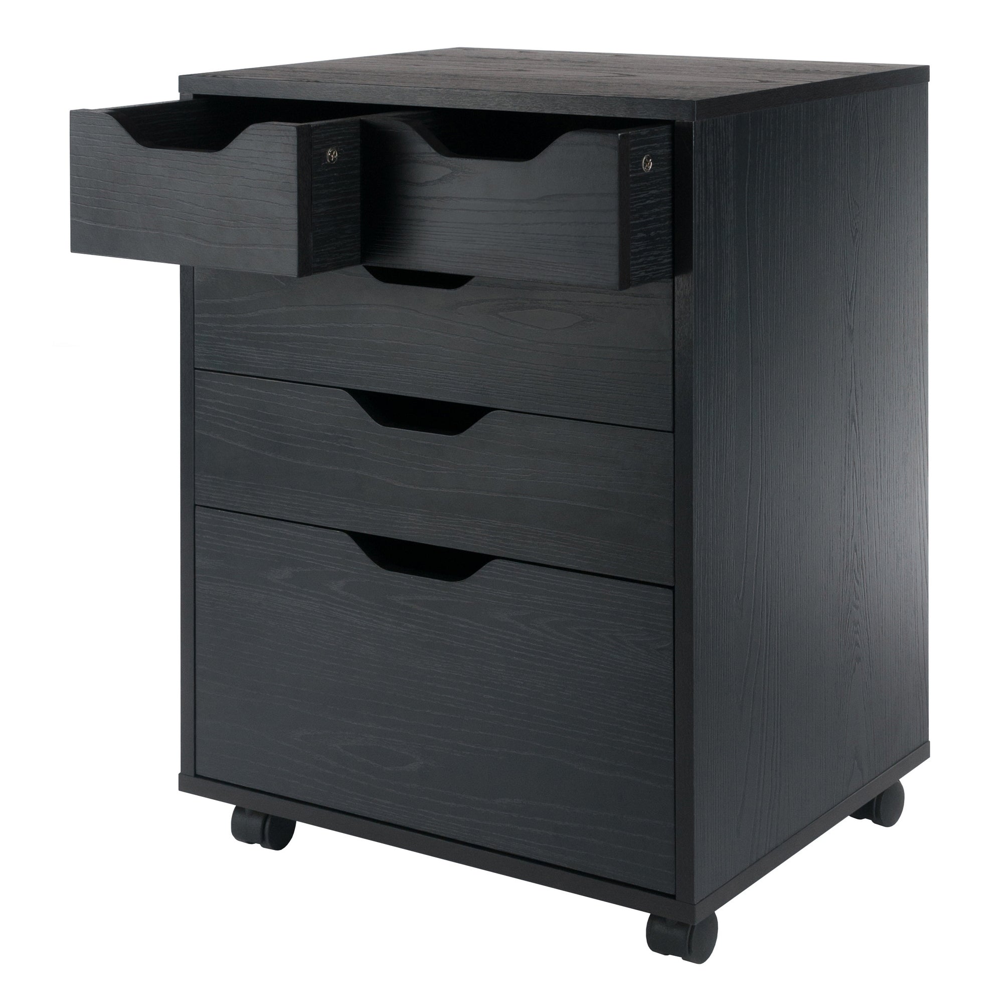 Halifax Bins & Drawers Storage Mobile Cabinet, Black