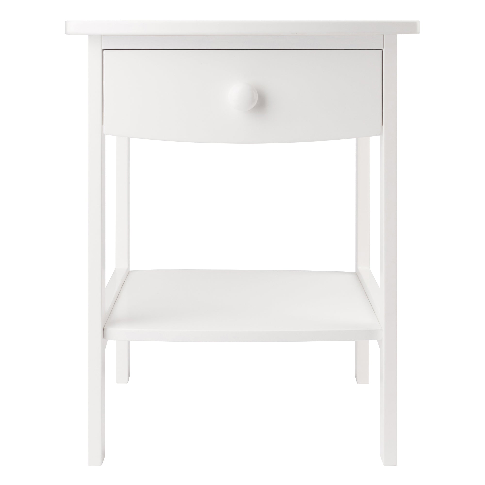 Claire Curved Accent Table, Nightstand, White