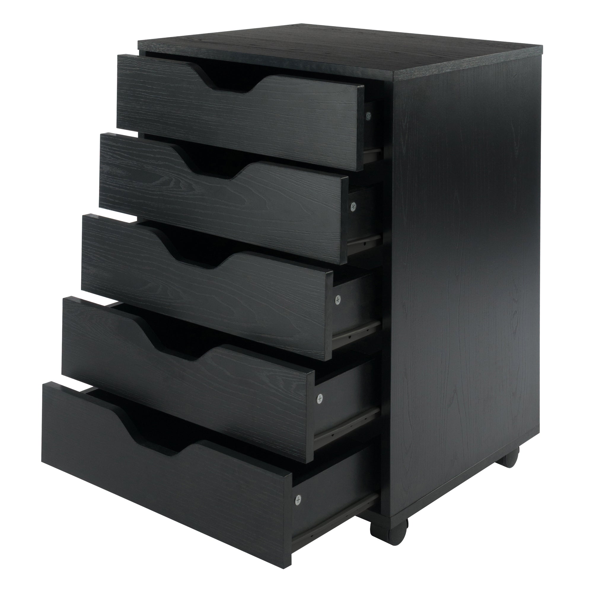 Halifax 5-Drawer Mobile Cabinet, Black