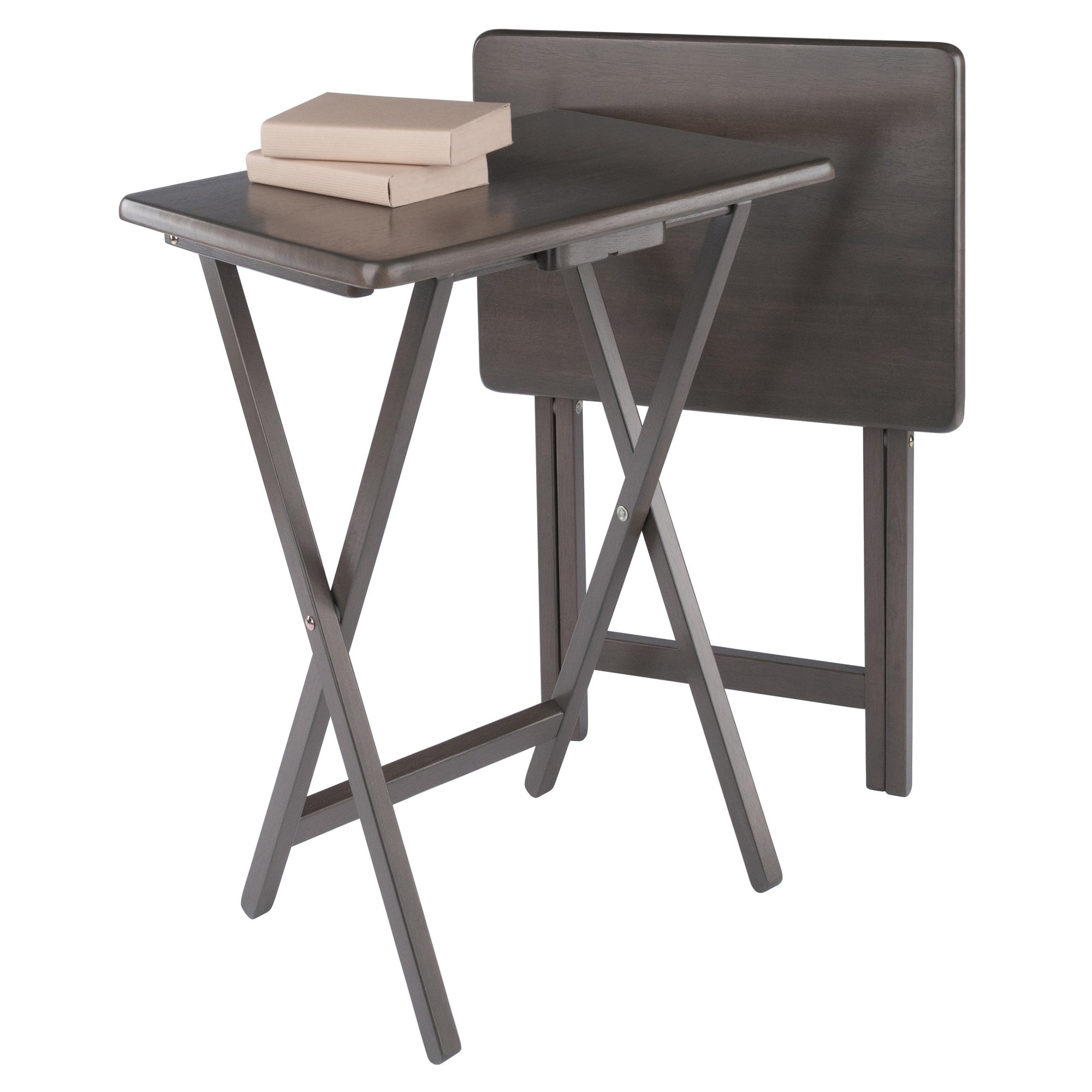 Alex 2-Pc Snack Tables, Oyster Gray