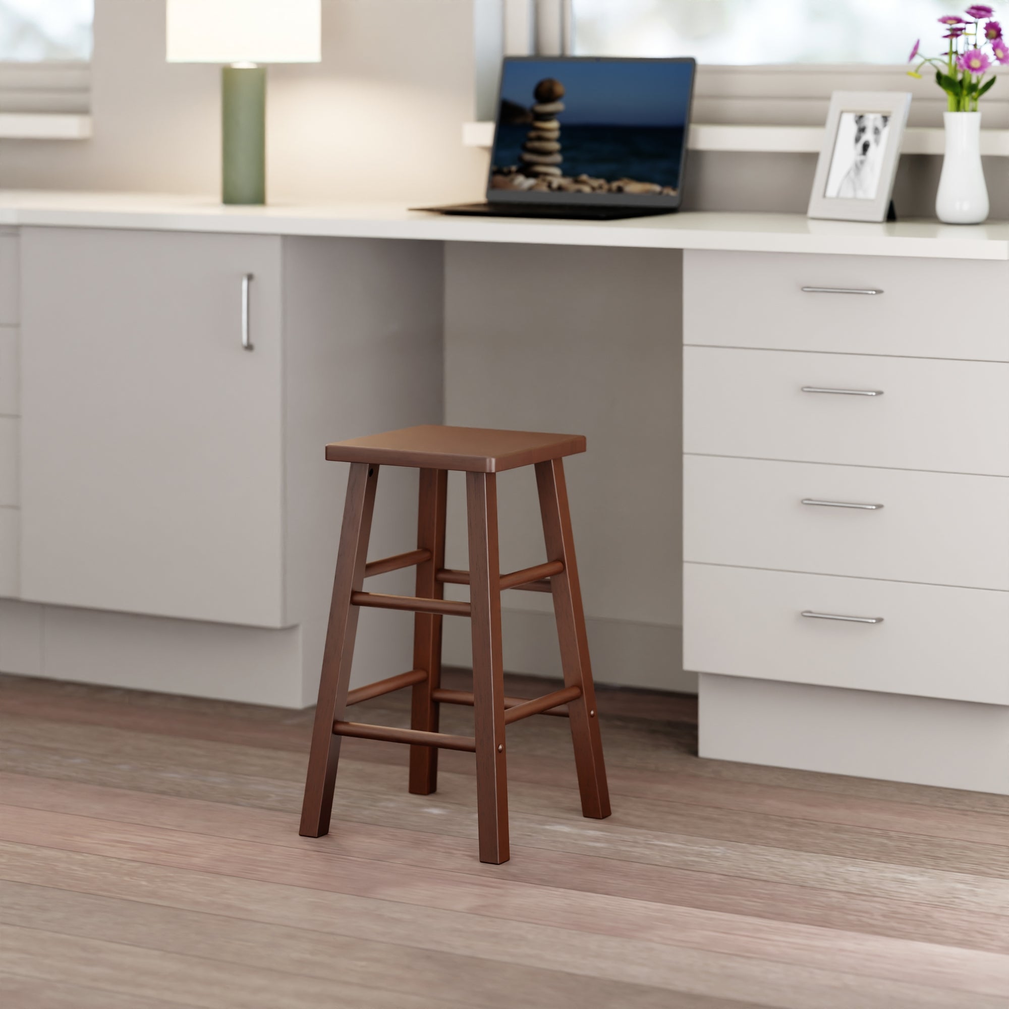 Carrick Counter Stool, Walnut Finish