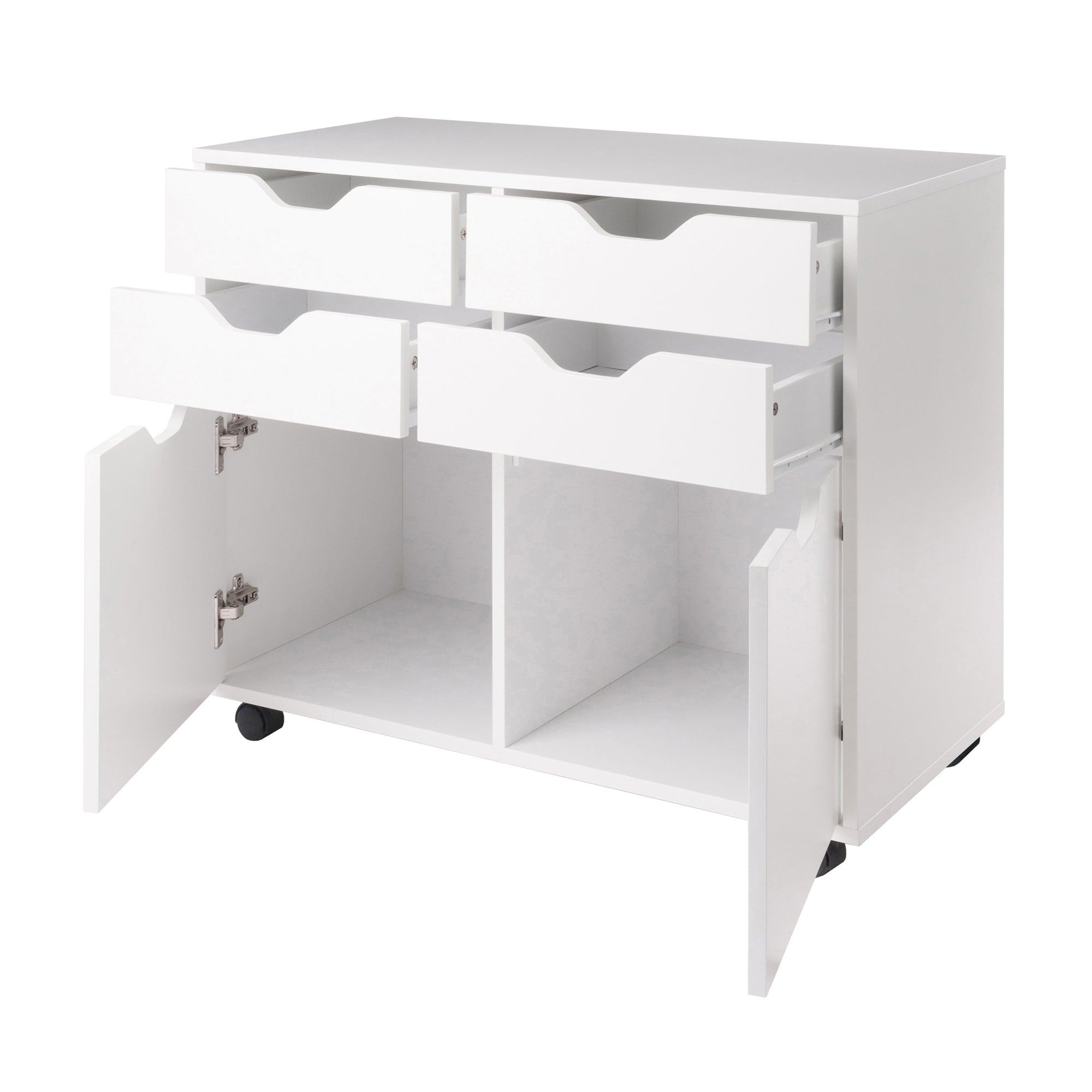 Halifax 2-Door, 4-Drawer Mobile Cabinet, White