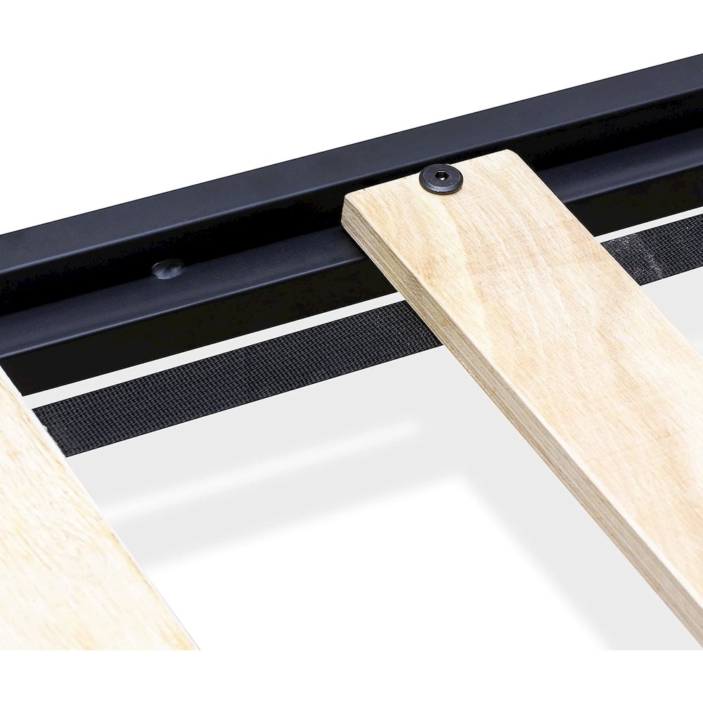 Rowan Wilson Queen Engineered Wood Platform Bed  Black & Weathered Wood Low Profile Frame