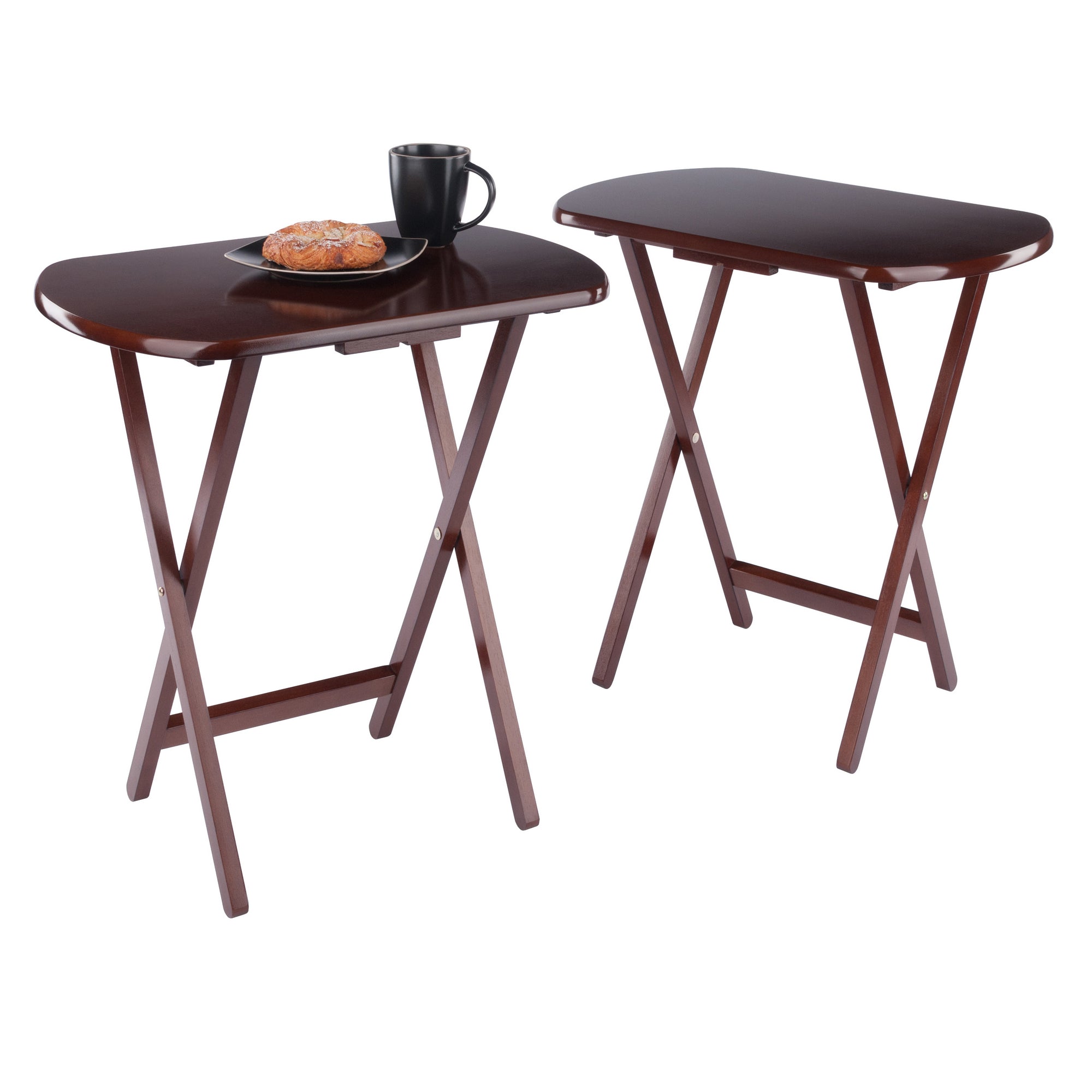 Corbett 2-Pc Oversized Snack Tables, Walnut