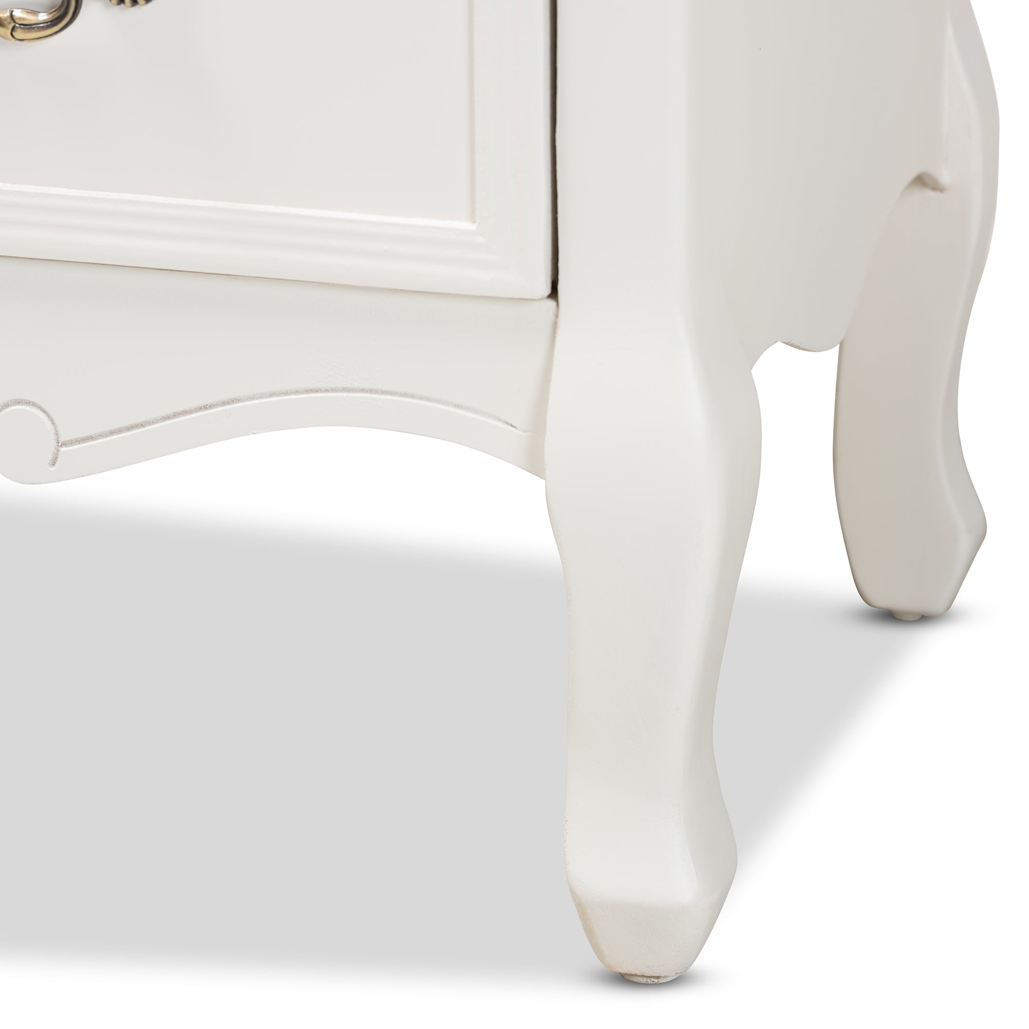 Amalie Antique French Country Cottage Two-Tone White and Oak Finished 4-Drawer Accent Storage Cabinet
