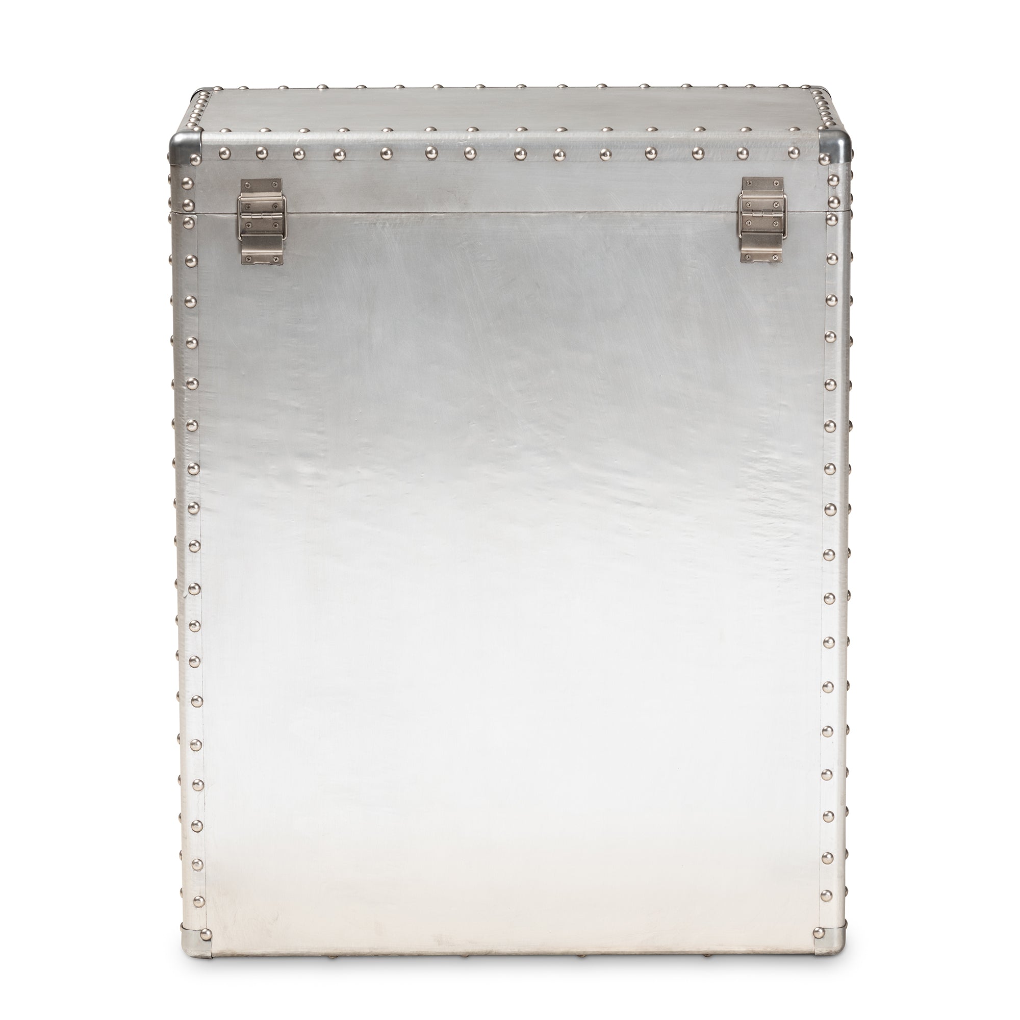 Serge French Industrial Silver Metal 3-Drawer Accent Storage Cabinet