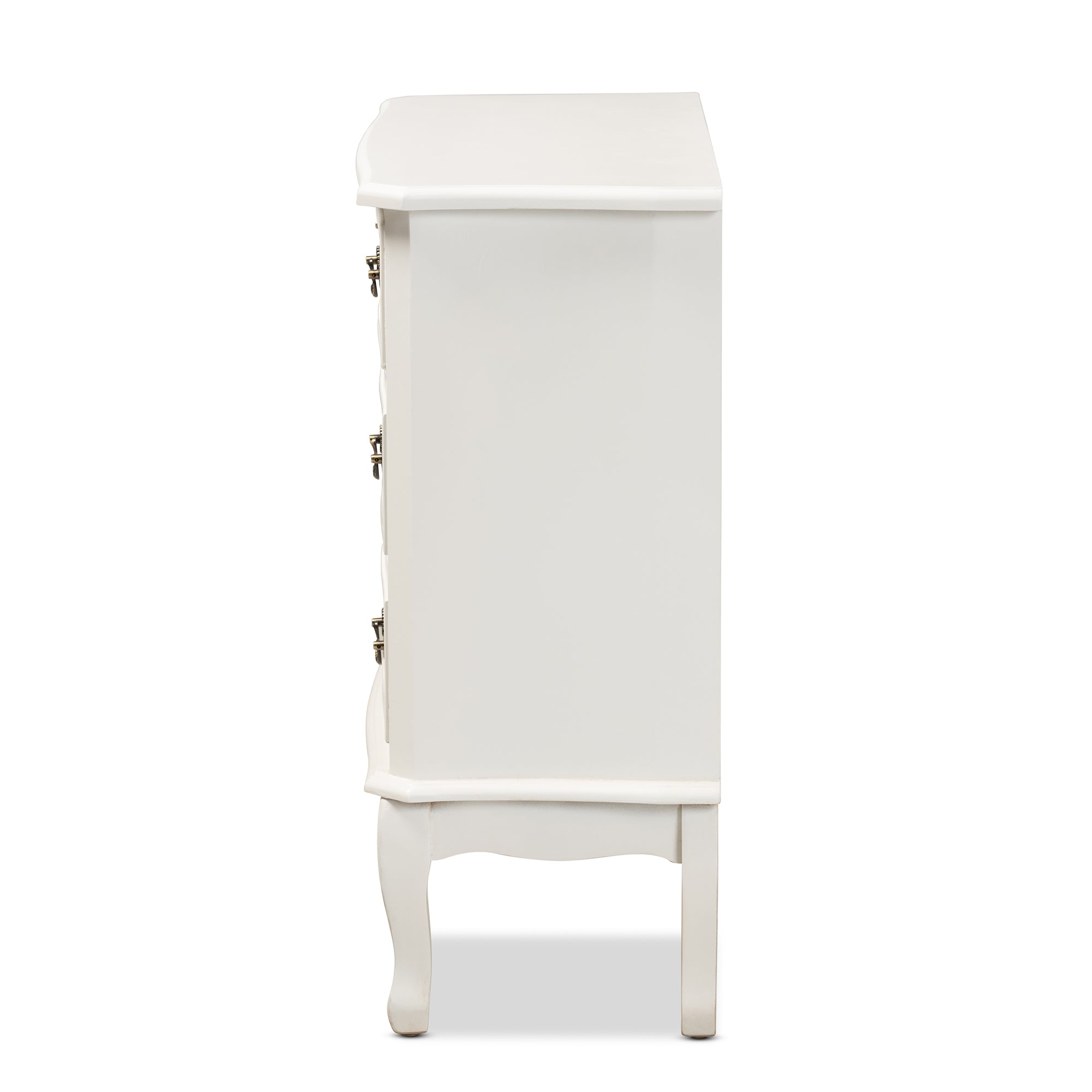 Gabrielle Traditional French Country Provincial White-Finished 3-Drawer Wood Storage Cabinet