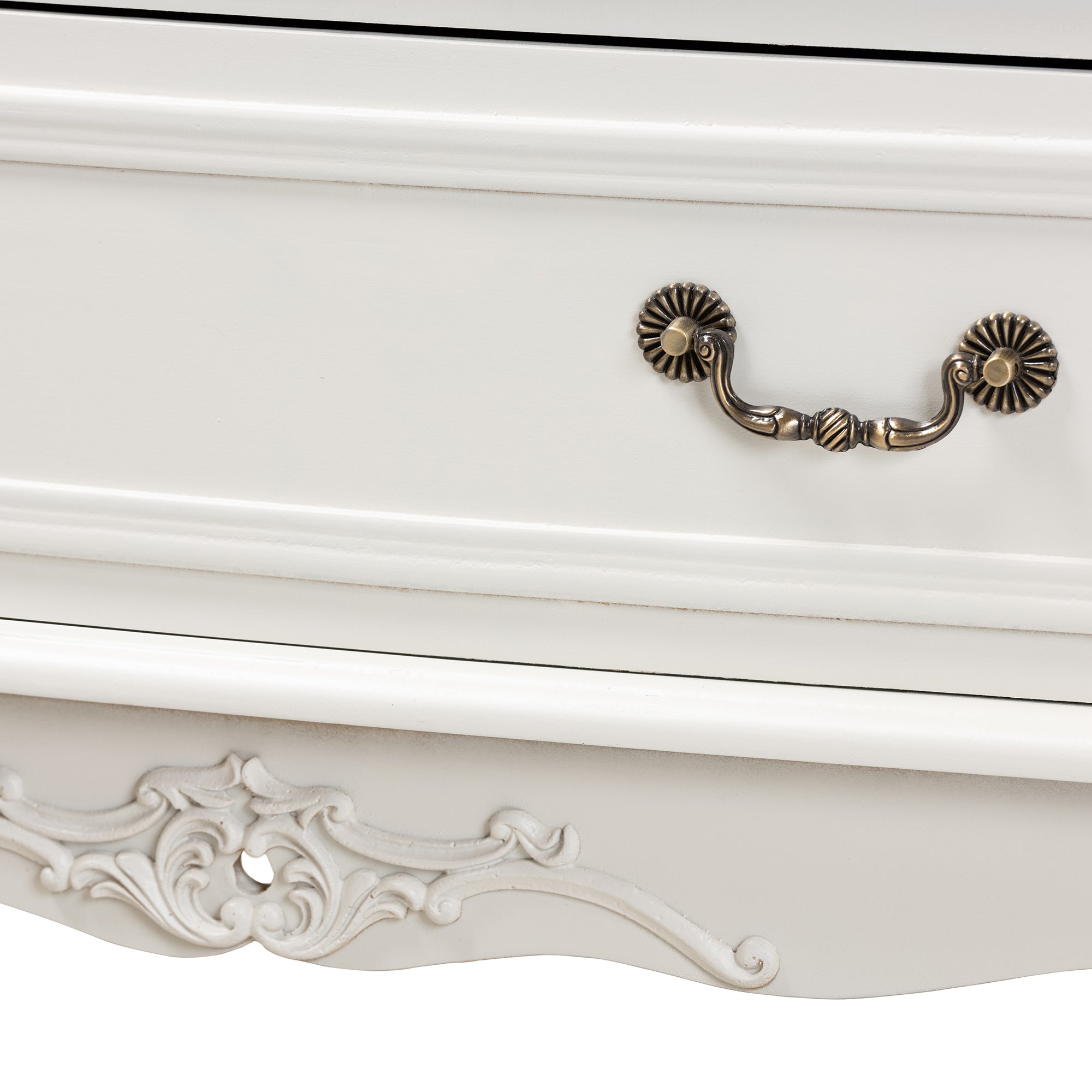 Gabrielle Traditional French Country Provincial White-Finished 3-Drawer Wood Storage Cabinet