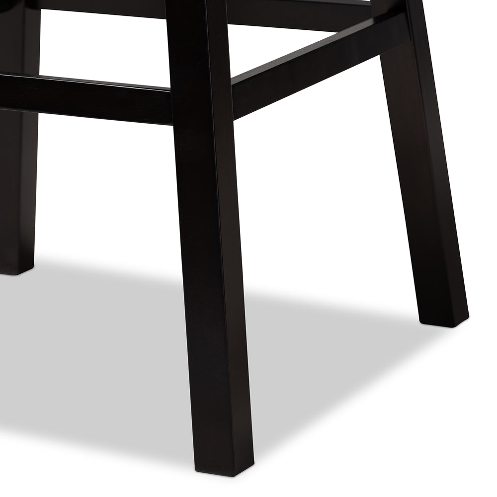 Gregory Modern Transitional Light Grey Velvet Fabric Upholstered and Dark Brown Finished Wood 2-Piece Swivel Bar Stool Set Set