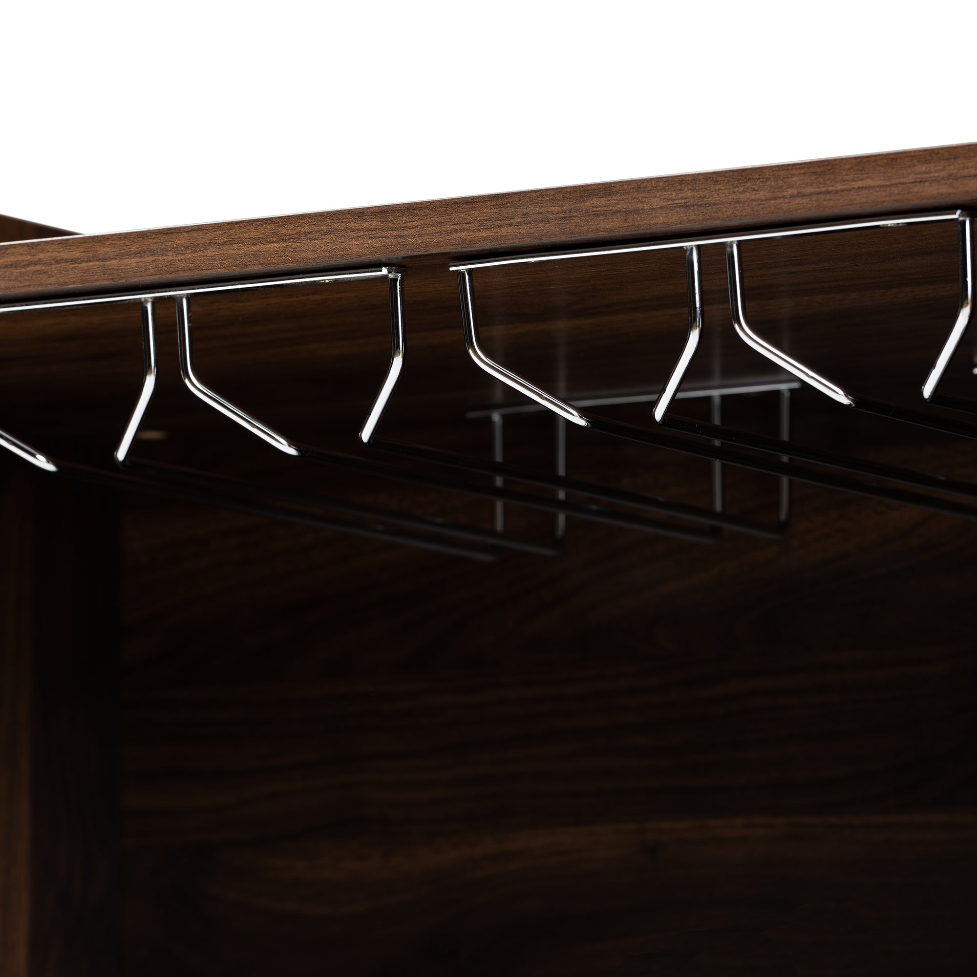 Carrie Transitional Farmhouse Walnut Brown Finished Wood Wine Storage Cabinet