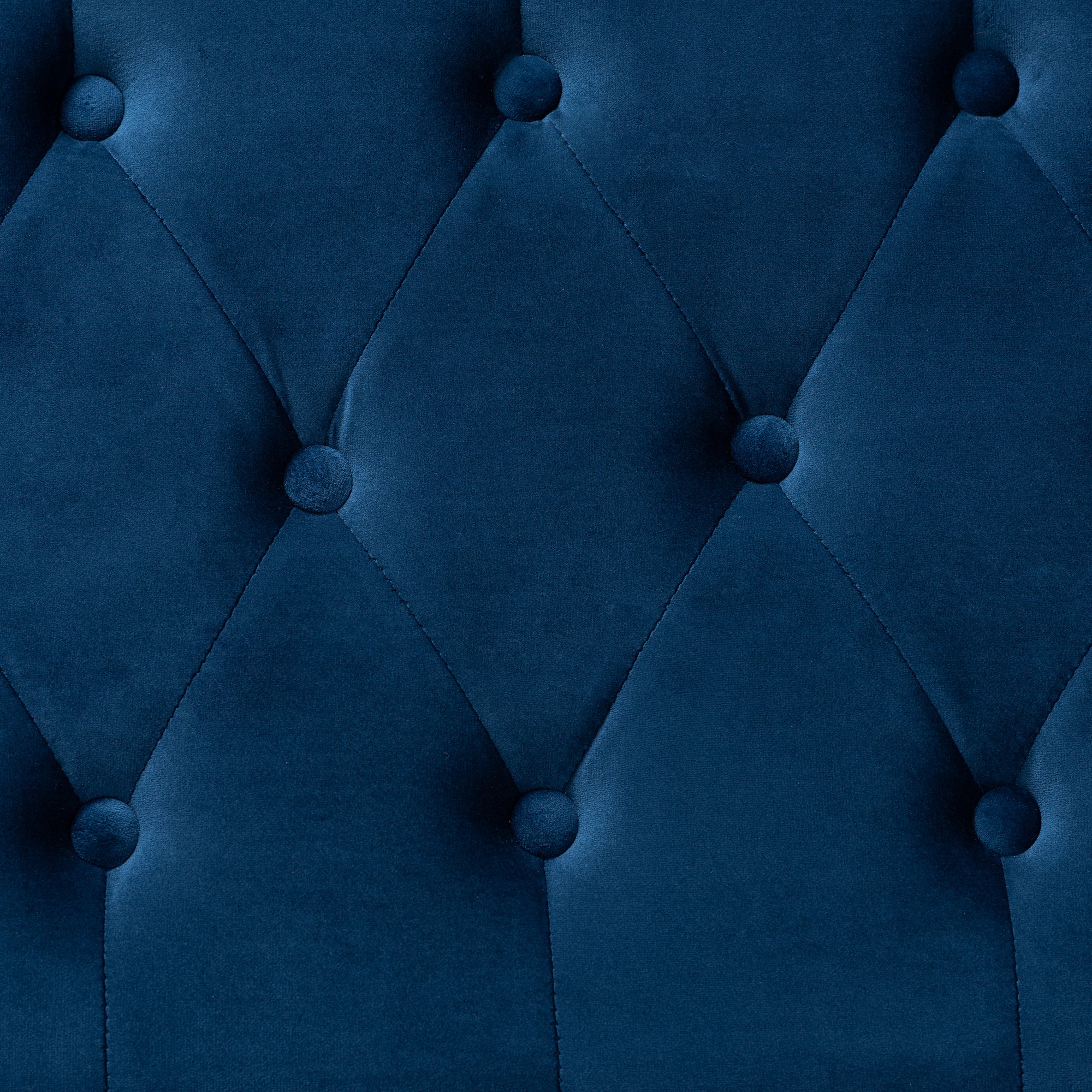 Valere and Navy Blue Velvet Fabric Upholstered Gold Finished Button Tufted Storage Ottoman