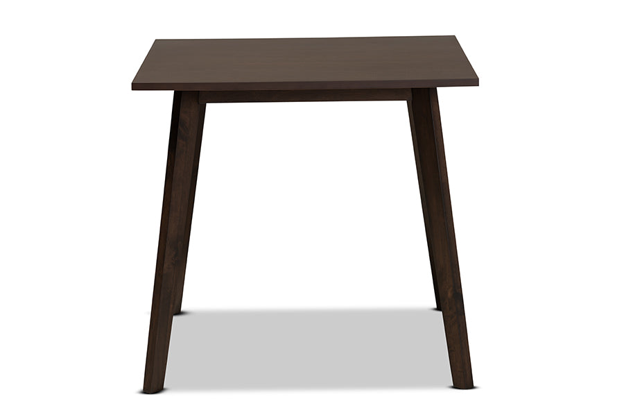 Britte Mid-Century Modern Dark Oak Brown Finished Square Wood Dining Table