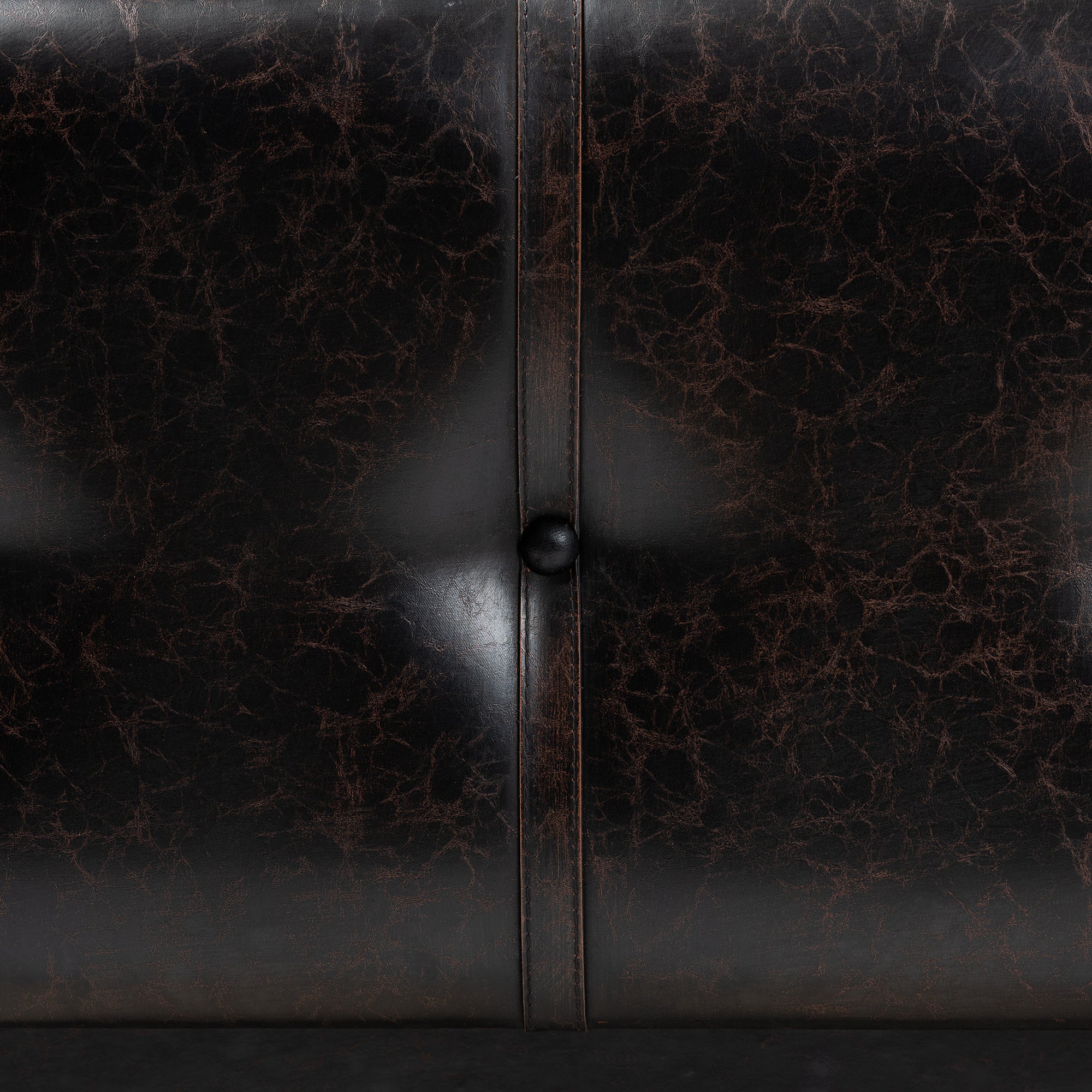 Callum Modern Transitional Distressed Dark Brown Faux Leather Upholstered 2-Drawer Storage Trunk Ottoman