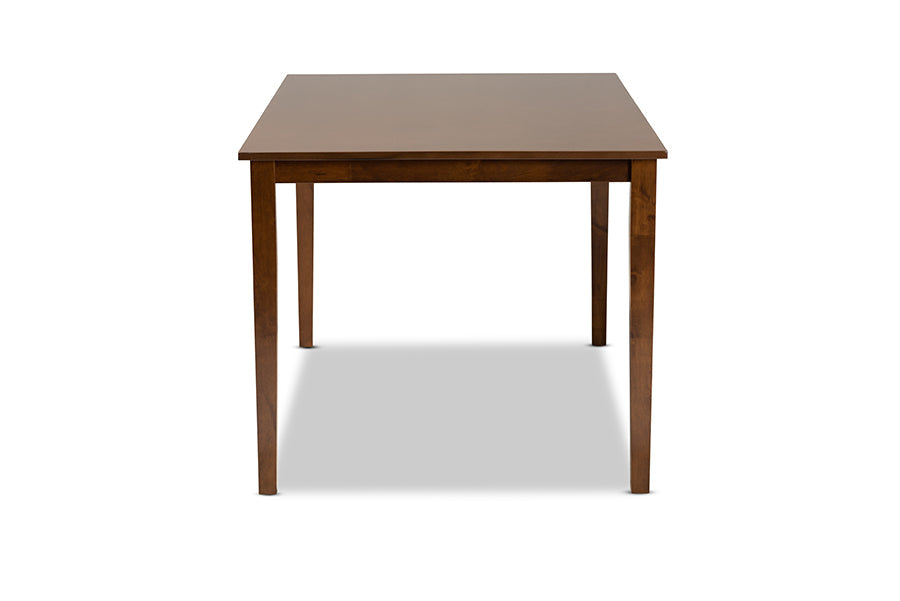 Eveline Modern and Contemporary Walnut Brown Finished Rectangular Wood Dining Table