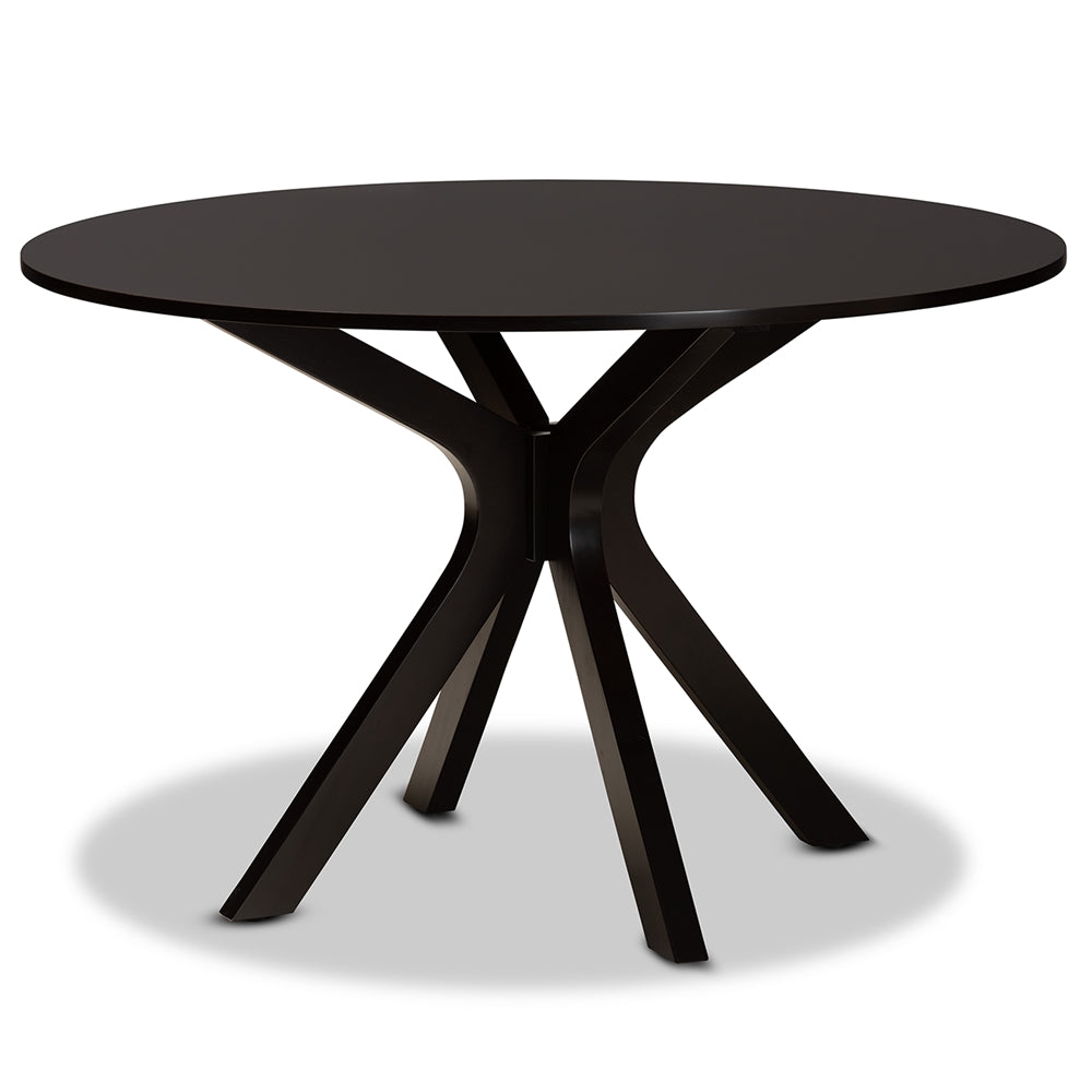 Lore Modern and Contemporary Grey Fabric Upholstered and Dark Brown Finished Wood 7-Piece Dining Set