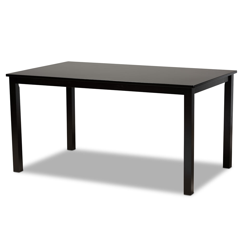 Renaud Modern and Contemporary Grey Fabric Upholstered and Dark Brown Finished Wood 7-Piece Dining Set