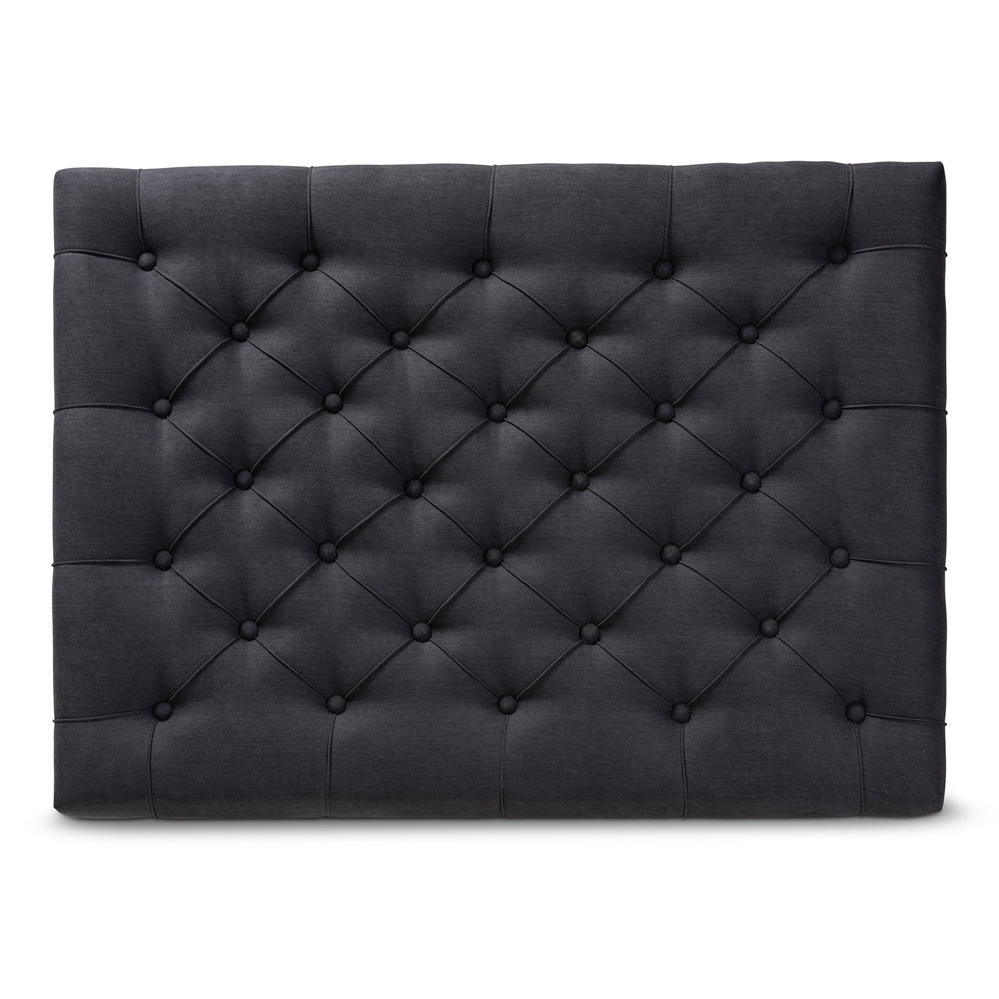 Lindsey Modern and Rustic Charcoal Linen Fabric Upholstered and Greywashed Wood Cocktail Ottoman