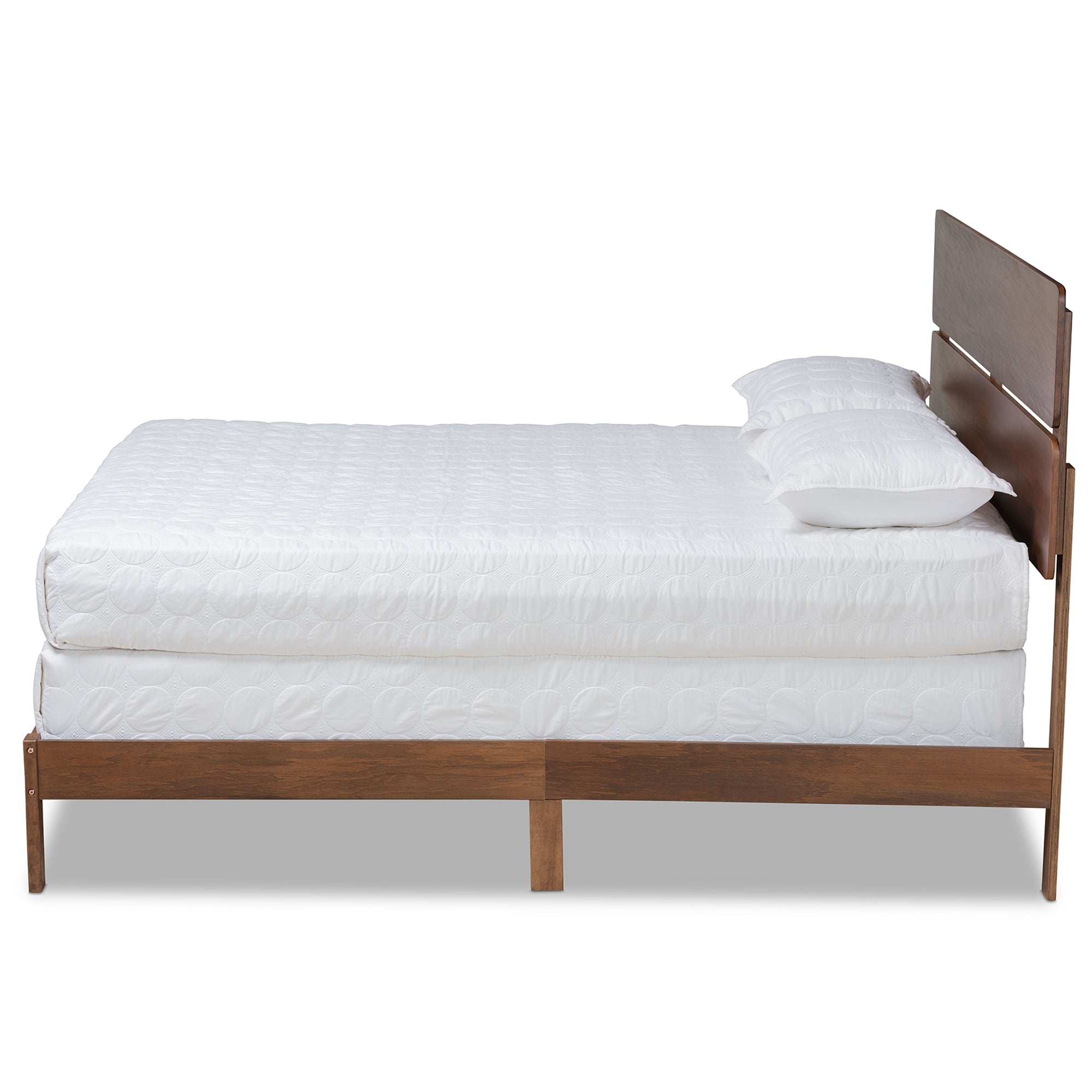 Anthony Modern and Contemporary Walnut Brown Finished Wood King Size Panel Bed