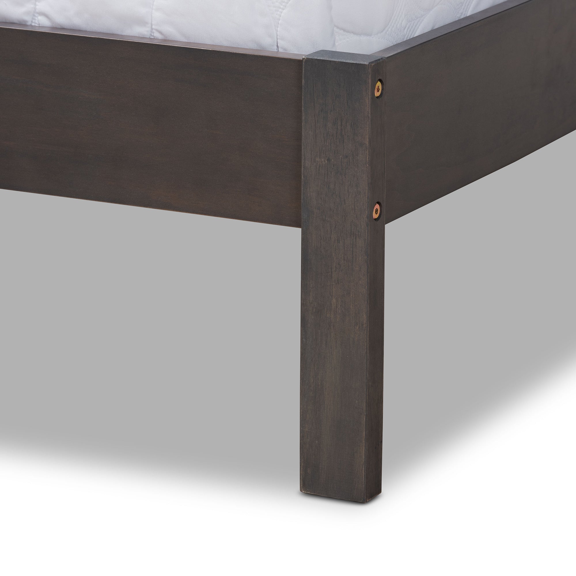 Anthony Modern and Contemporary Dark Grey Oak Finished Wood Queen Size Panel Bed