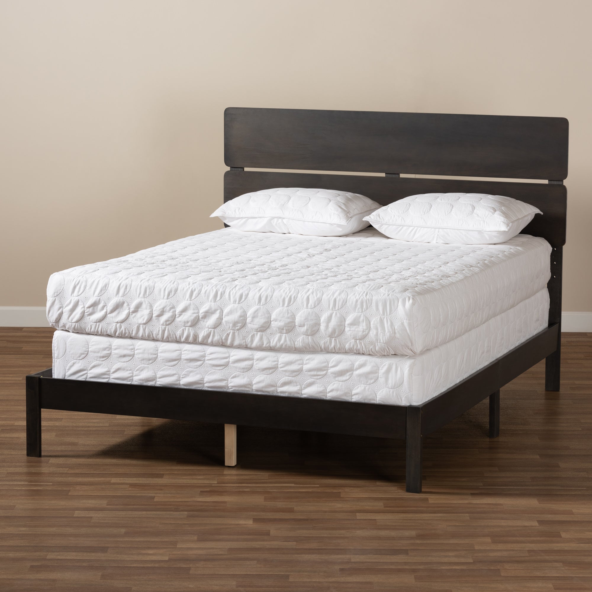 Anthony Modern and Contemporary Dark Grey Oak Finished Wood Queen Size Panel Bed