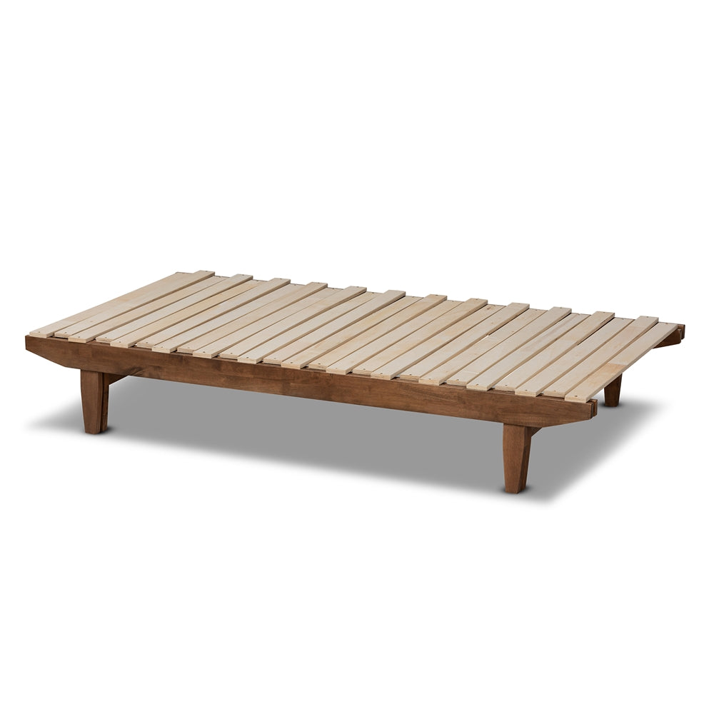 Hiro Walnut Finished Wood Expandable Twin Size To King Size Bed Frame