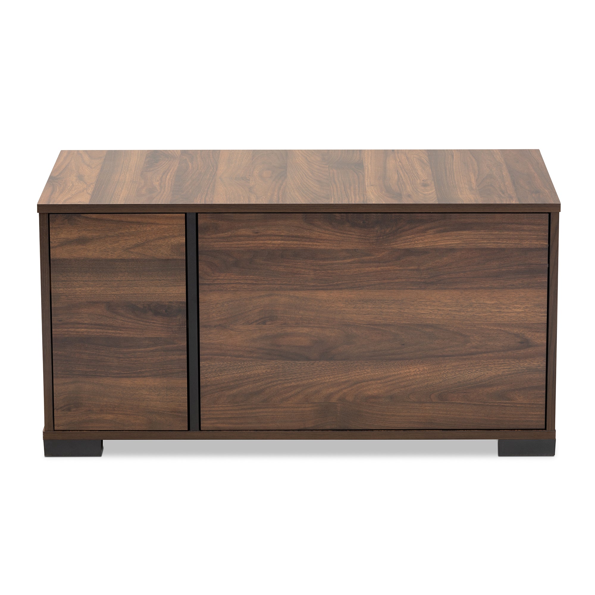 Connor Modern and Contemporary Walnut Brown Finished 2-Door Cat Litter Box Cover House