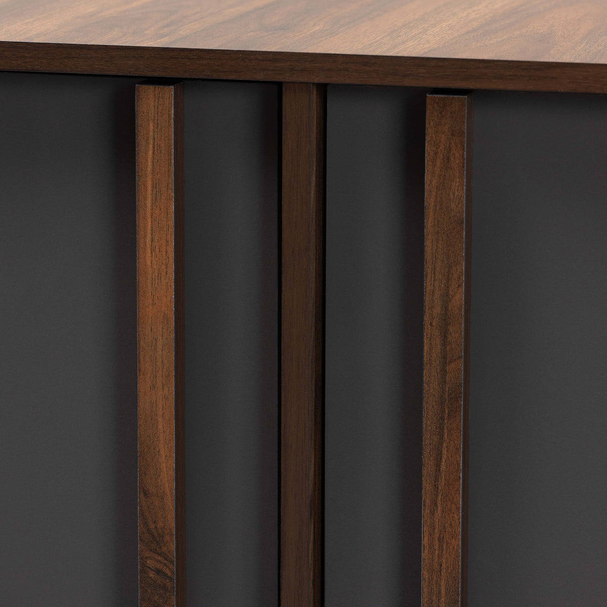 Naoki Modern and Contemporary Two-Tone Grey and Walnut Finished Wood 2-Door Shoe Cabinet