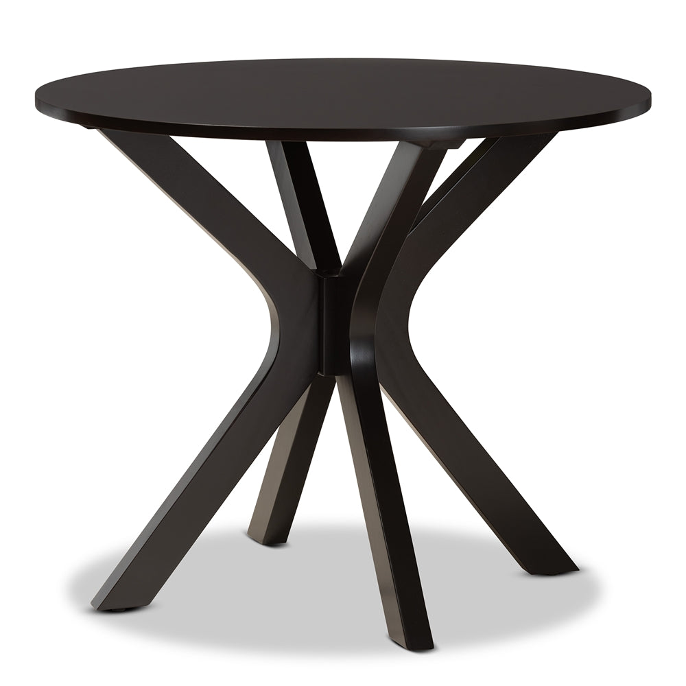 Julia Modern and Contemporary Grey Fabric Upholstered and Dark Brown Finished Wood 5-Piece Dining Set