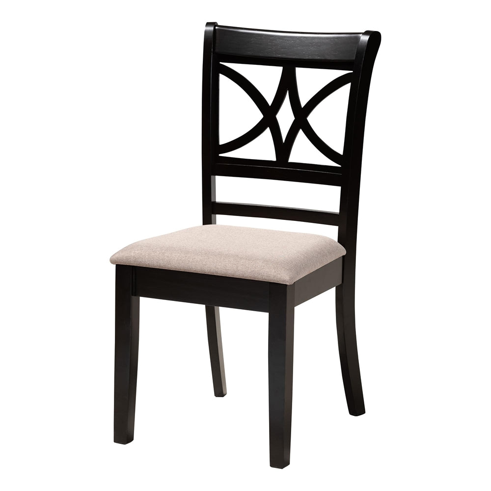 Julia 5-Piece Dining Set - Compact Mid-Century Modern Round Table and Chair Set for Dining Room, Kitchen, Apartment, Sand
