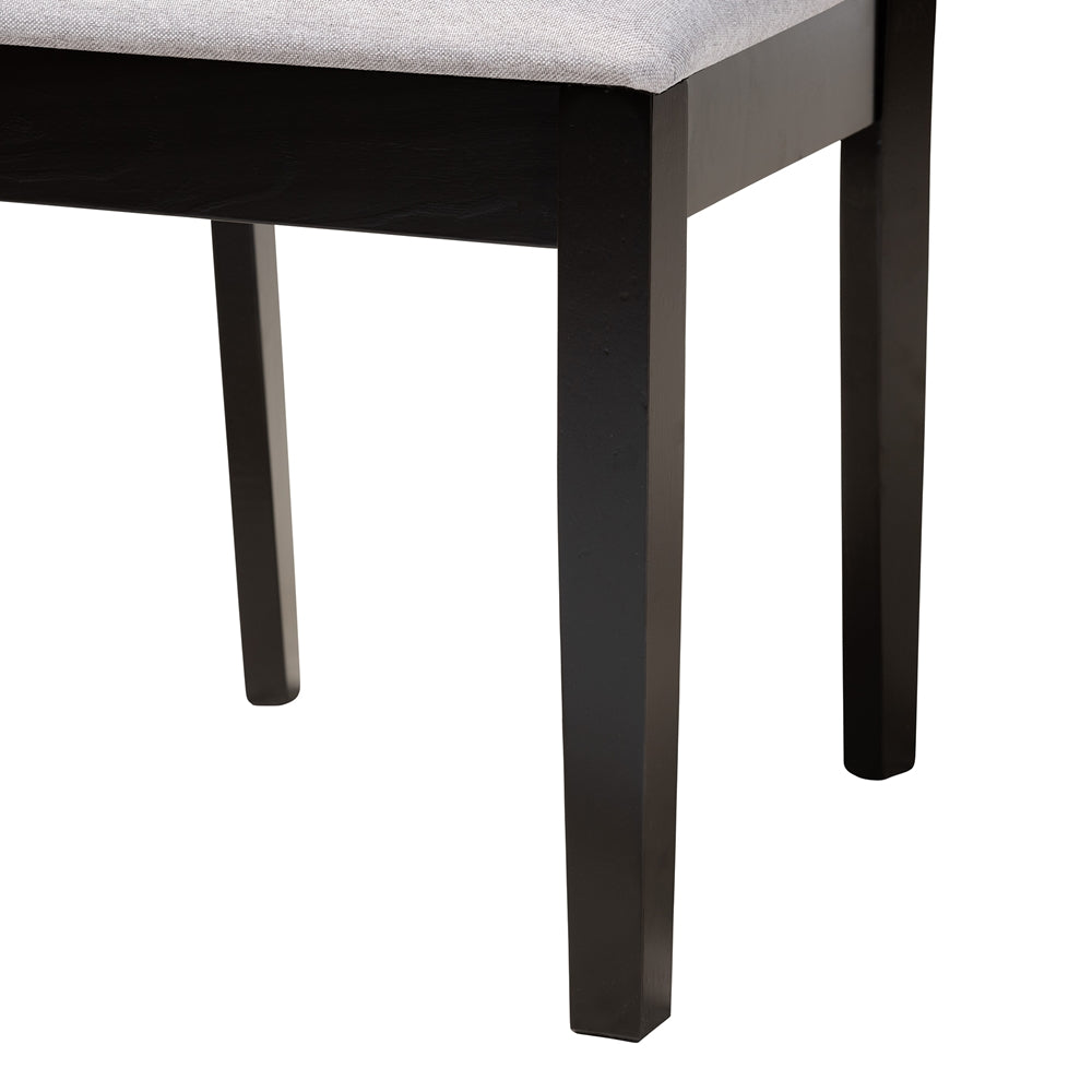 Karel Modern Grey Fabric and Espresso Brown Finished Wood 5-Piece Dining Set