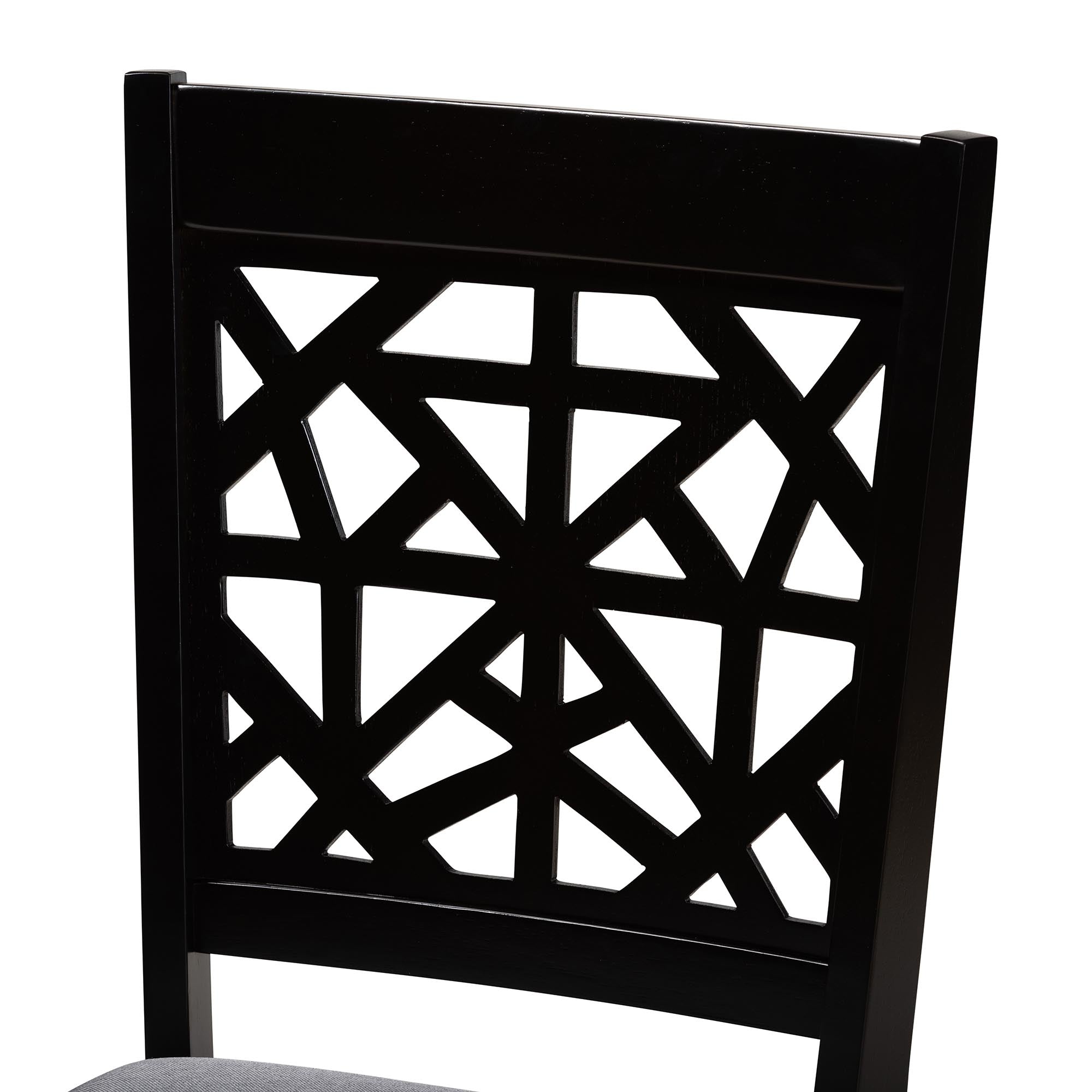 Lena Modern Grey Fabric and Dark Brown Finished Wood 5-Piece Dining Set