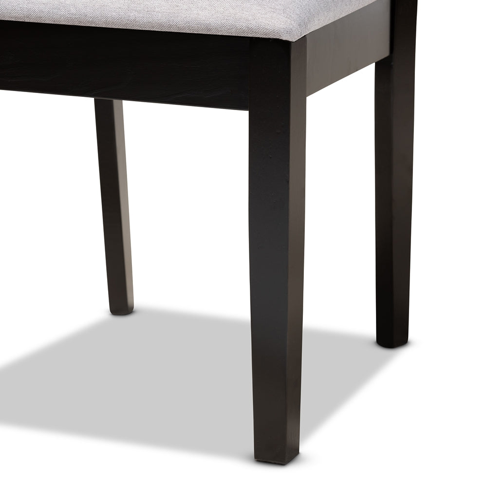 Jackson Modern and Contemporary Grey Fabric Upholstered and Espresso Brown Finished Wood 5-Piece Dining Set