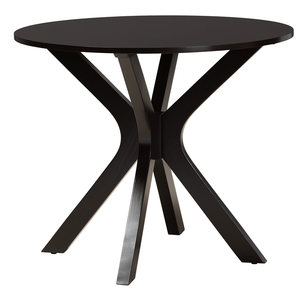 Karel Modern Beige Fabric and Espresso Brown Finished Wood 5-Piece Dining Set