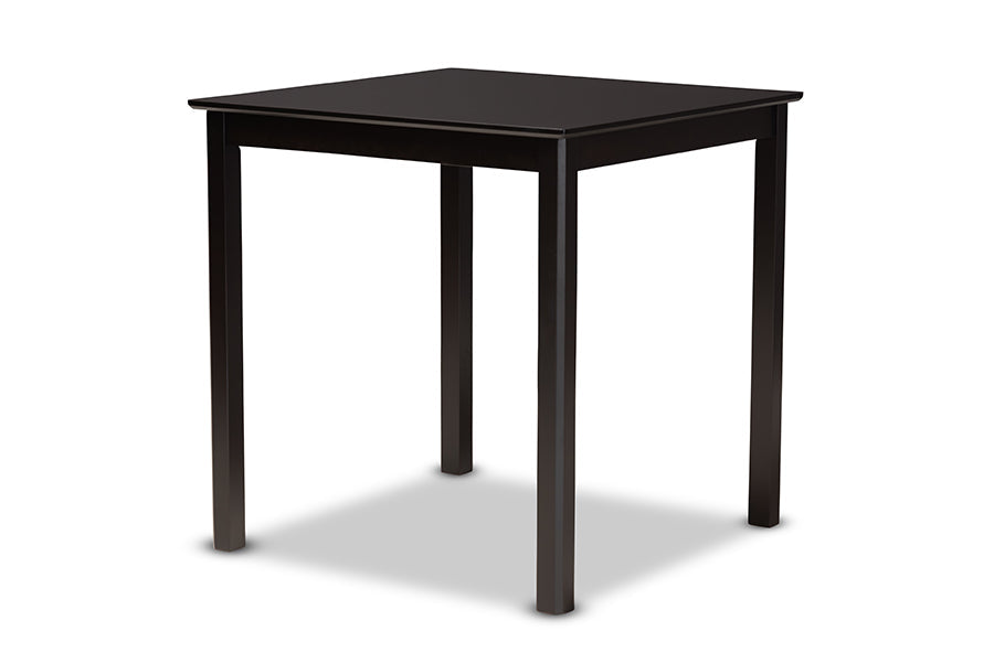 Devon Modern and Contemporary Grey Fabric Upholstered and Espresso Brown Finished Wood 5-Piece Pub Dining Set