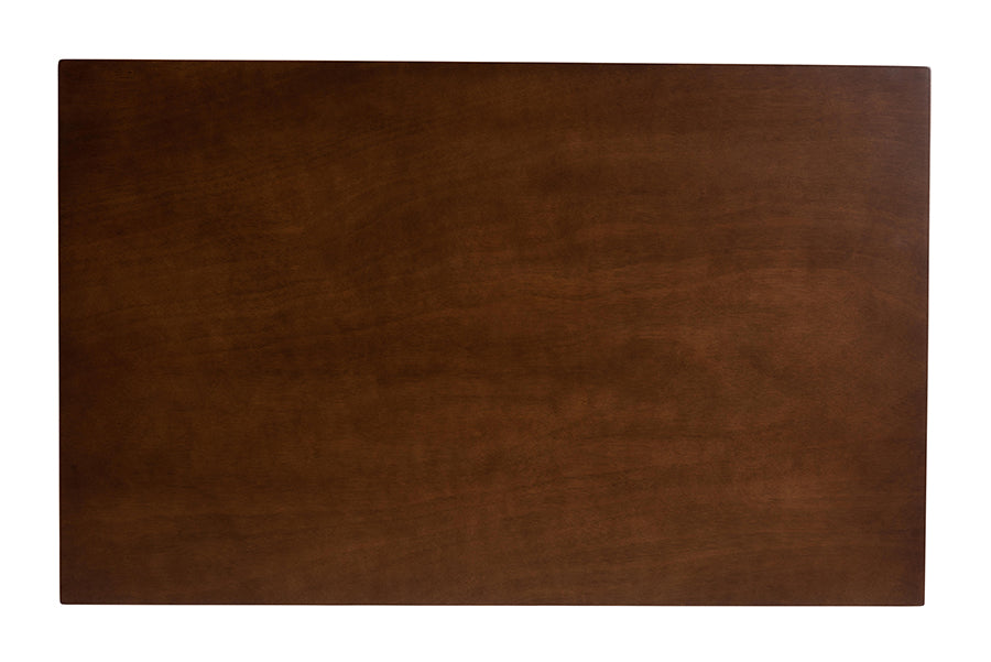 Britte Mid-Century Modern Transitional Walnut Brown Finished Rectangular Wood Dining Table