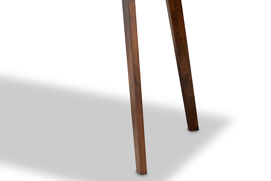Britte Mid-Century Modern Transitional Walnut Brown Finished Rectangular Wood Dining Table