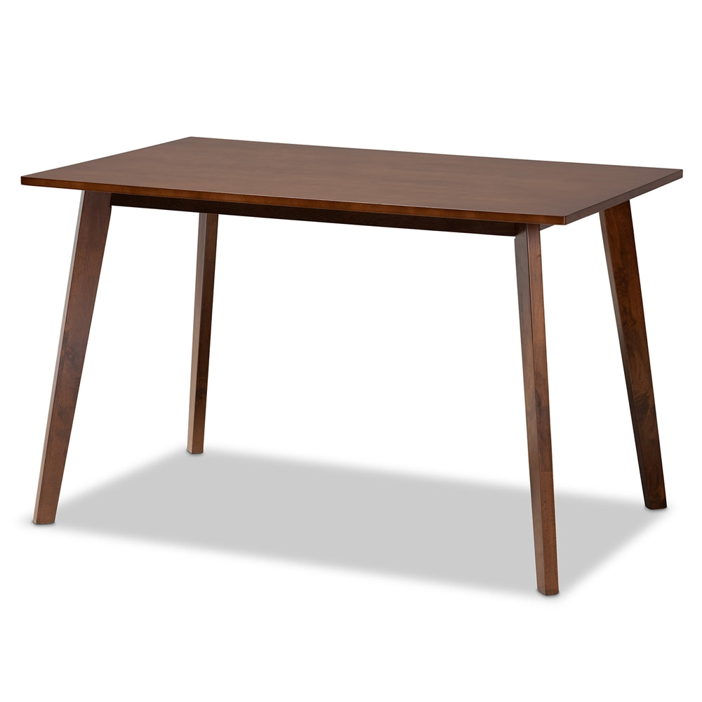 Orion Mid-Century Modern Transitional Light Grey Fabric Upholstered and Walnut Brown Finished Wood 5-Piece Dining Set