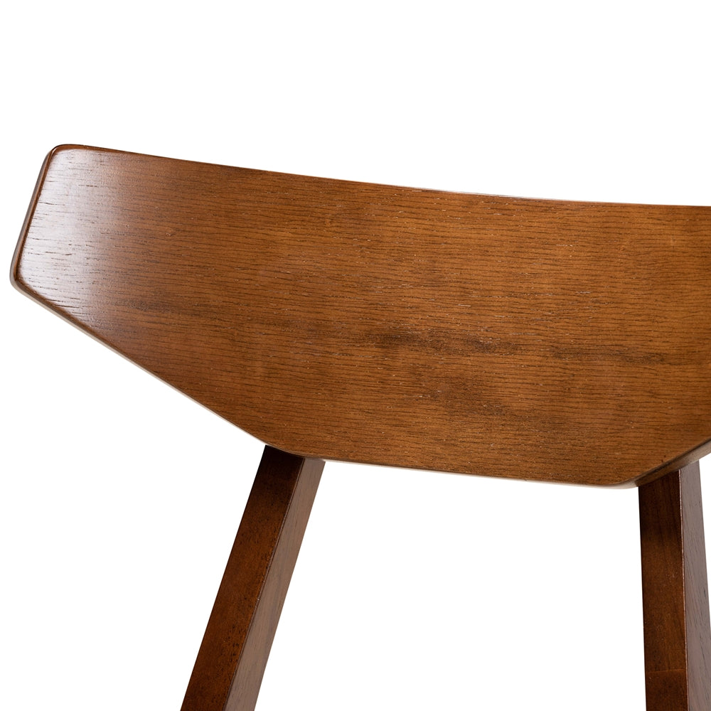Pearson Mid-Century Modern Transitional Light Beige Fabric Upholstered and Walnut Brown Finished Wood 5-Piece Dining Set with Faux Marble Table