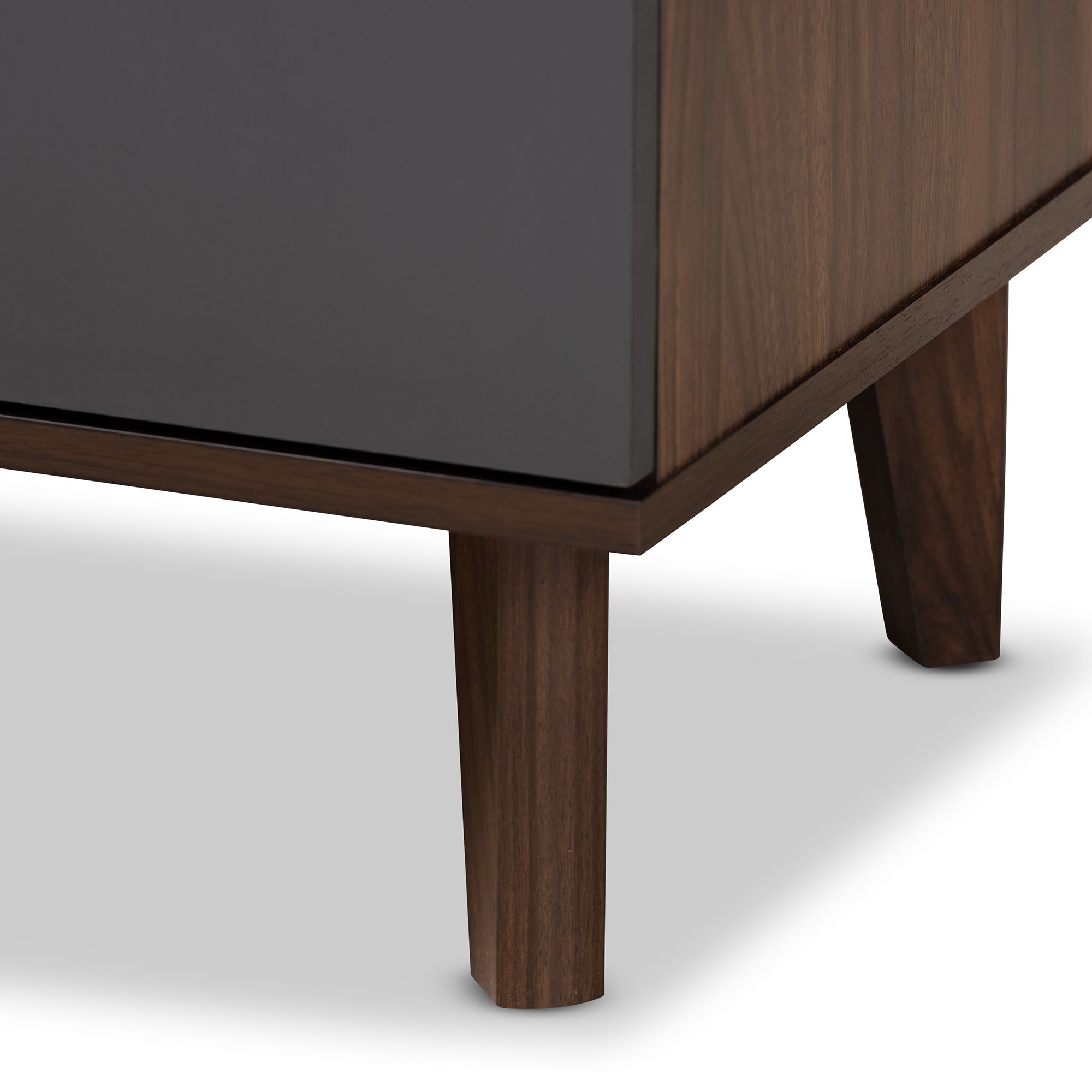 Moina Mid-Century Modern Two-Tone Walnut Brown and Grey Finished Wood TV Stand