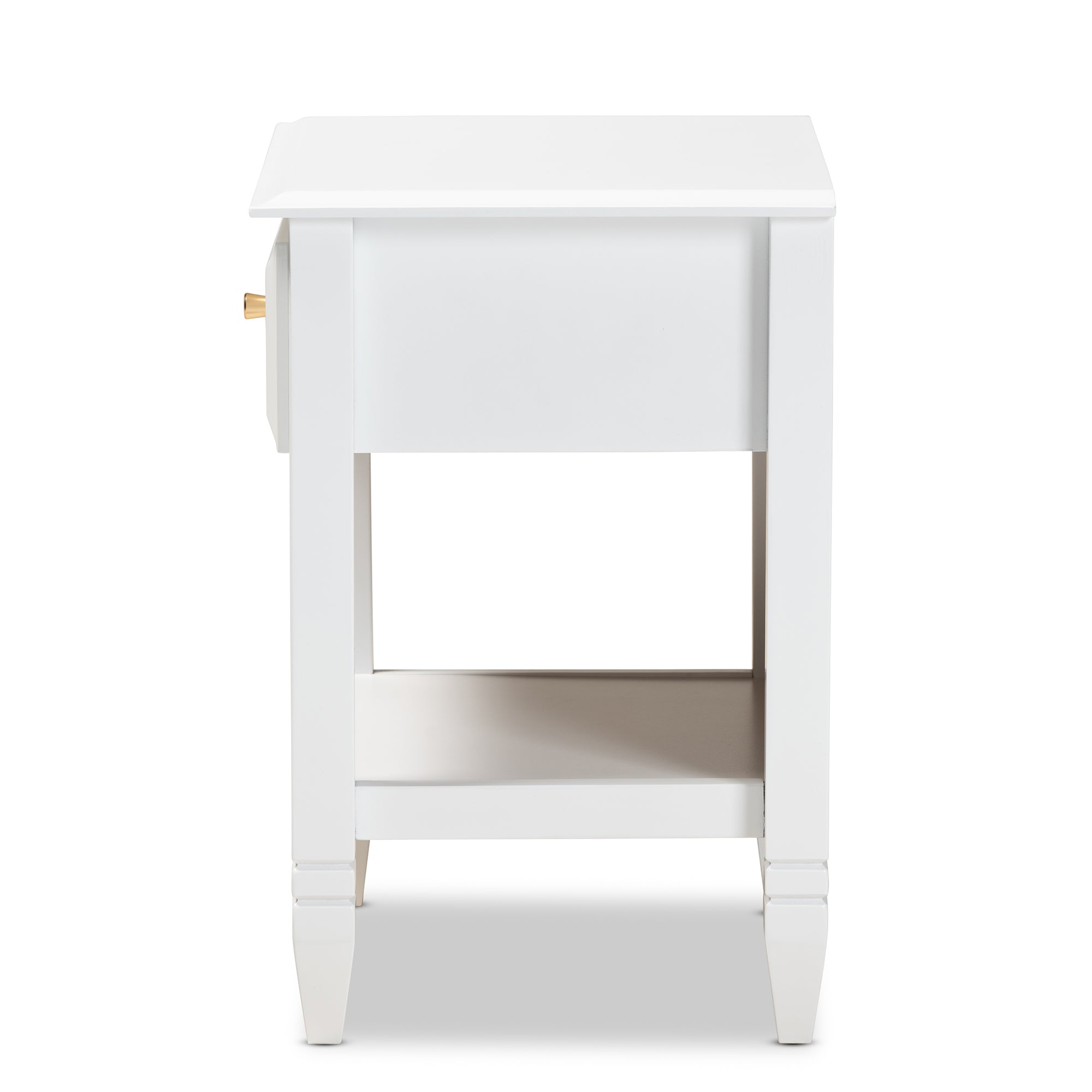 Naomi Classic and Transitional White Finished Wood 1-Drawer Bedroom Nightstand